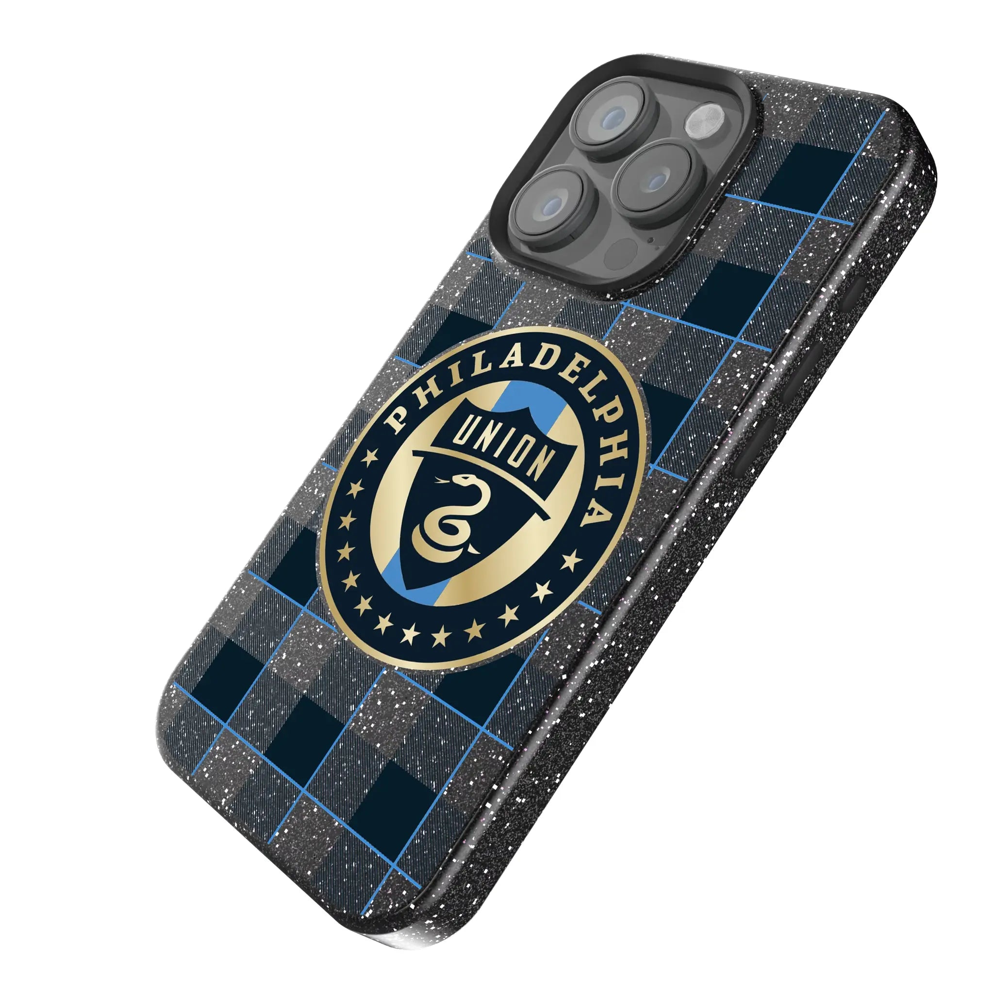 Philadelphia Union Plaid iPhone Bling Phone Case for Apple iPhone - Isometric View