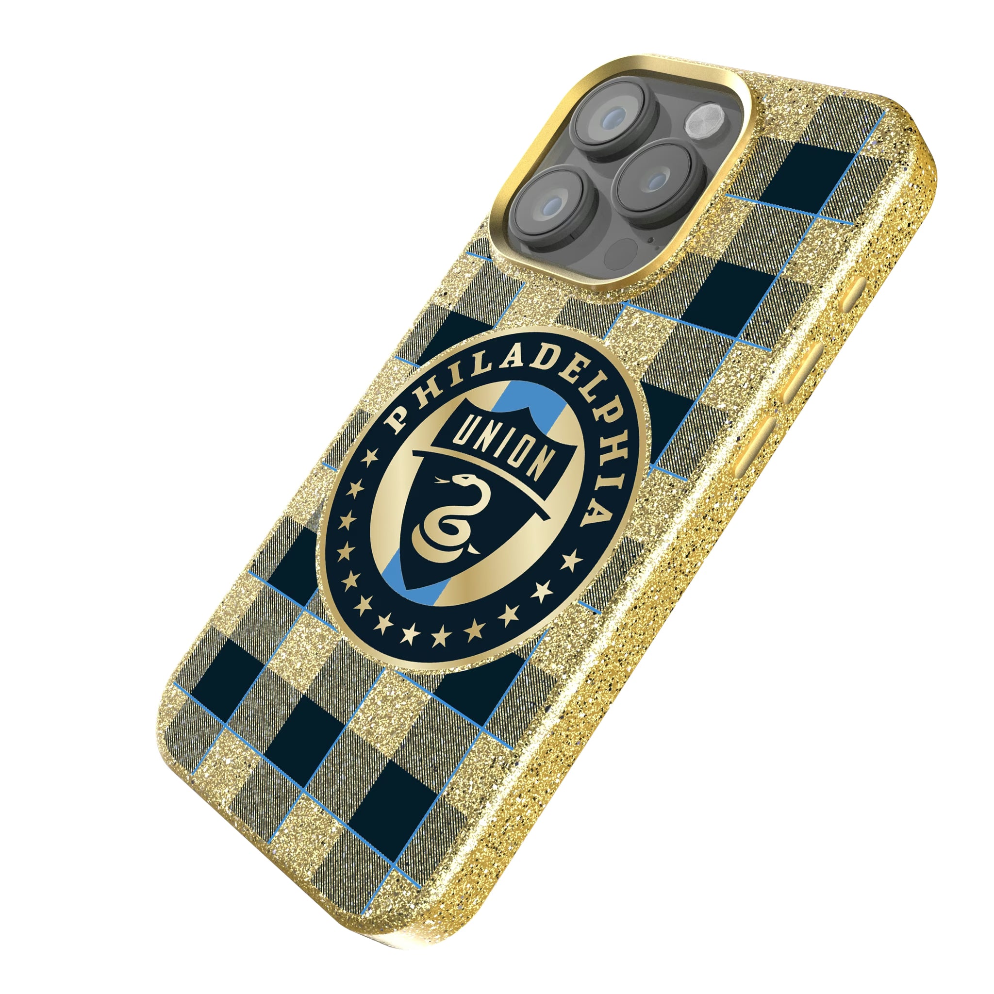 Philadelphia Union Plaid iPhone Bling Phone Case for Apple iPhone - Isometric View