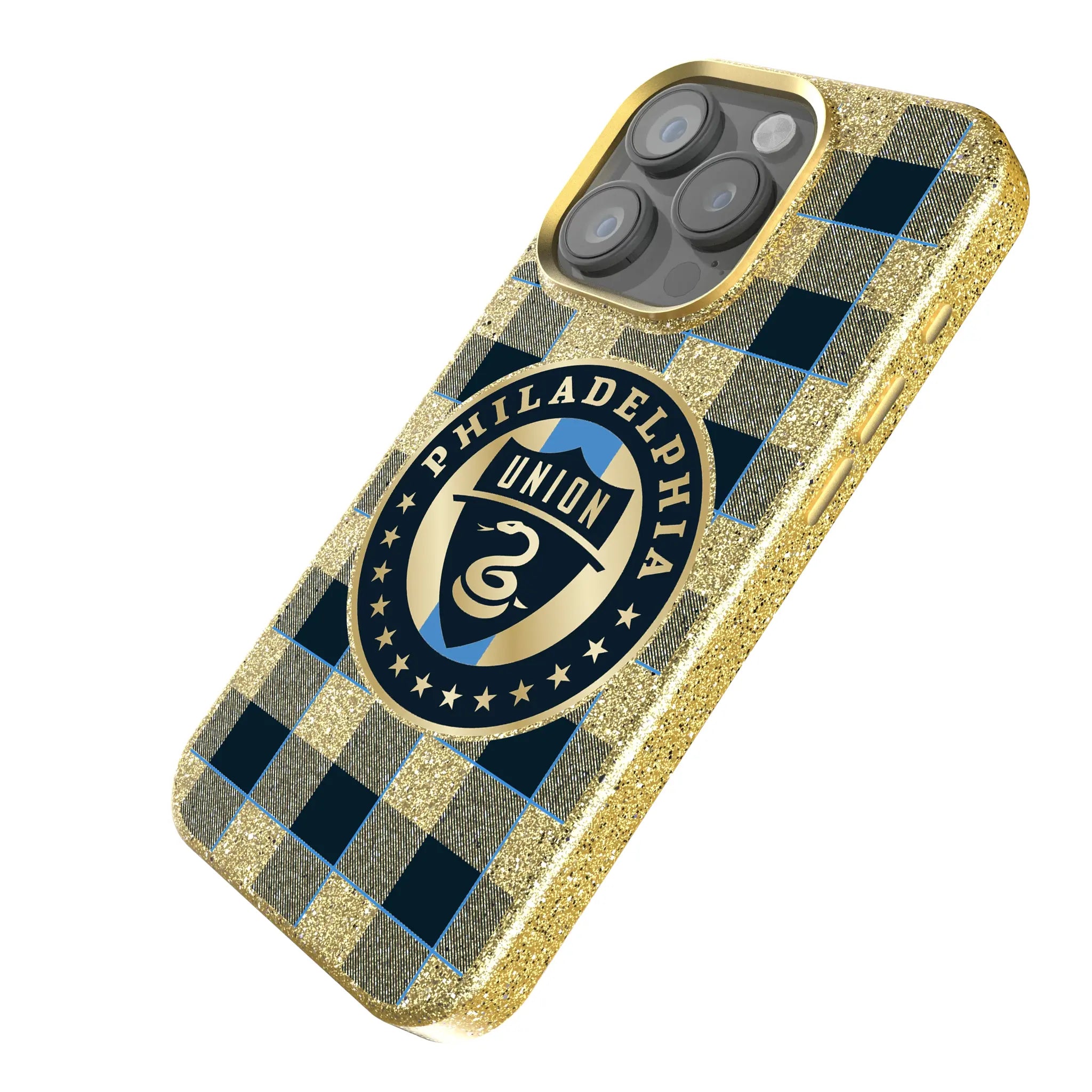 Philadelphia Union Plaid iPhone Bling Phone Case for Apple iPhone - Isometric View