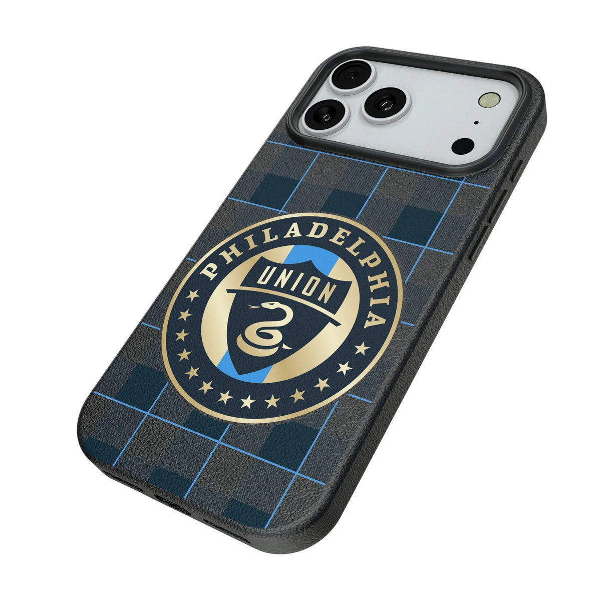 Philadelphia Union Plaid iPhone MagSafe Compatible Phone Case for Apple iPhone - Isometric View#Device_iPhone 18 Pro Max