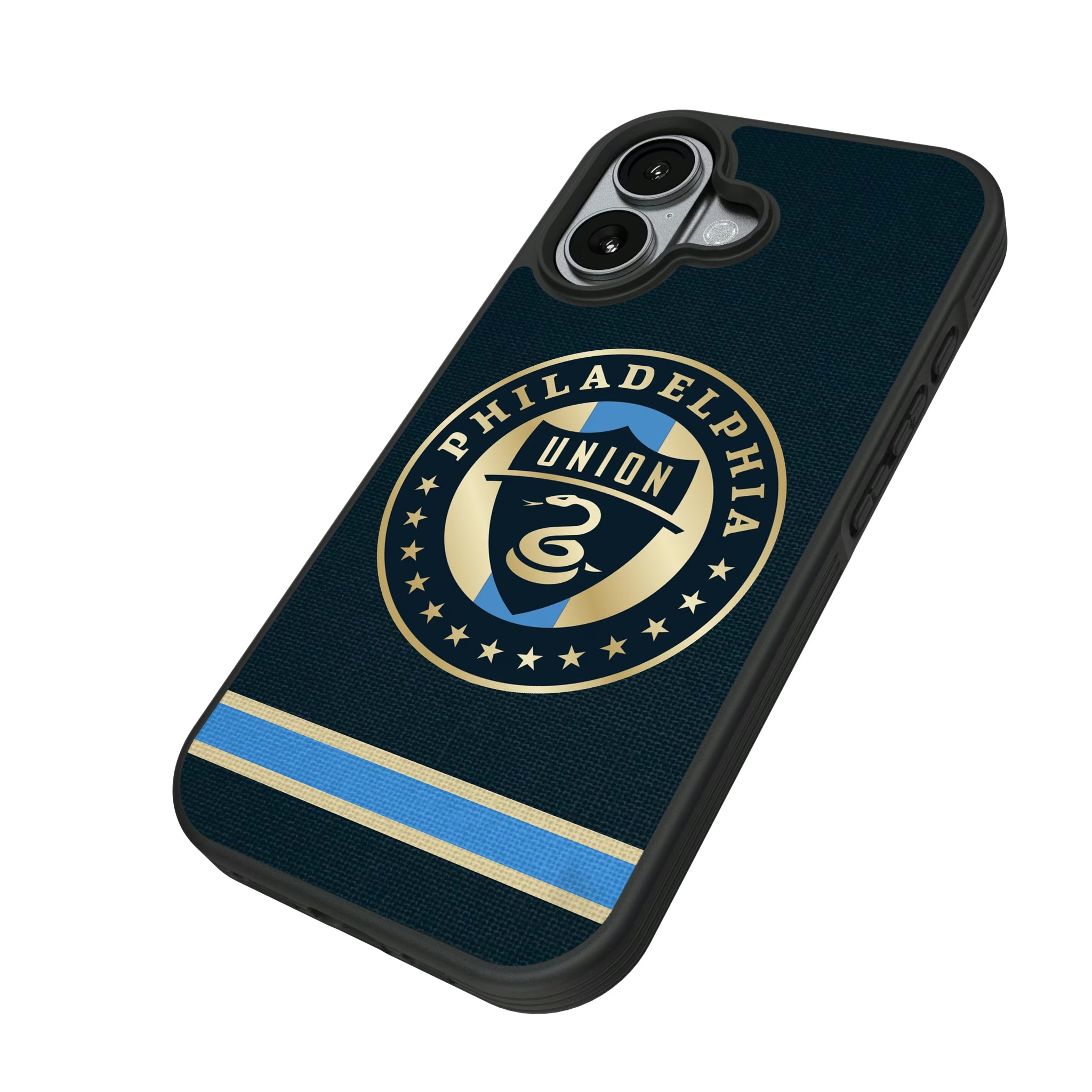 Philadelphia Union Stripe iPhone Bump Phone Case for Apple iPhone - Isometric View#Device_iPhone 17