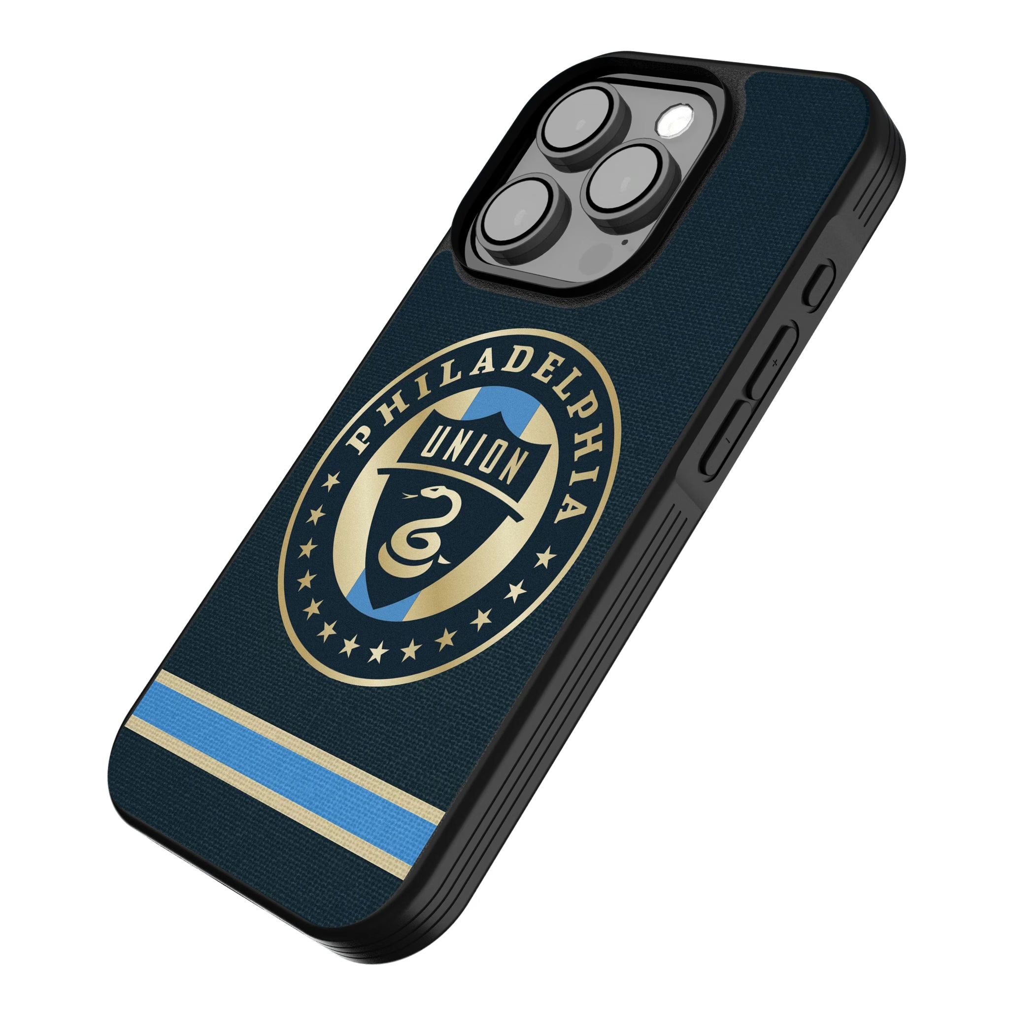 Philadelphia Union Stripe iPhone Bump Phone Case for Apple iPhone - Isometric View