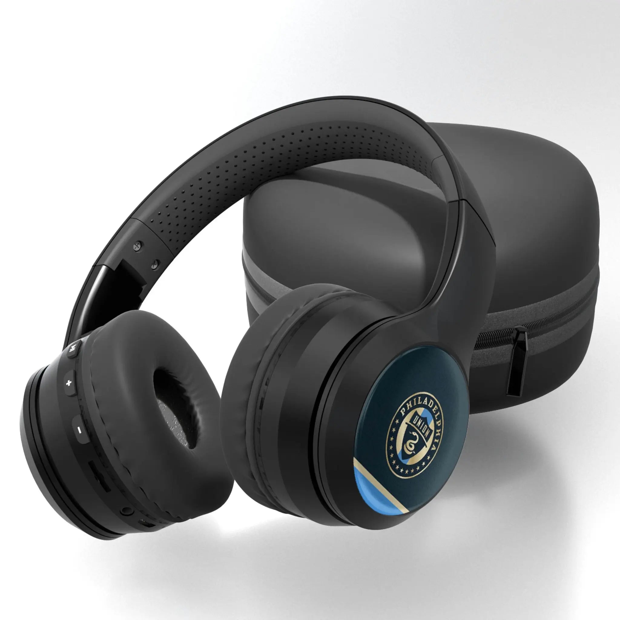 Philadelphia Union Stripe Wireless Over-Ear BT Headphones With Case