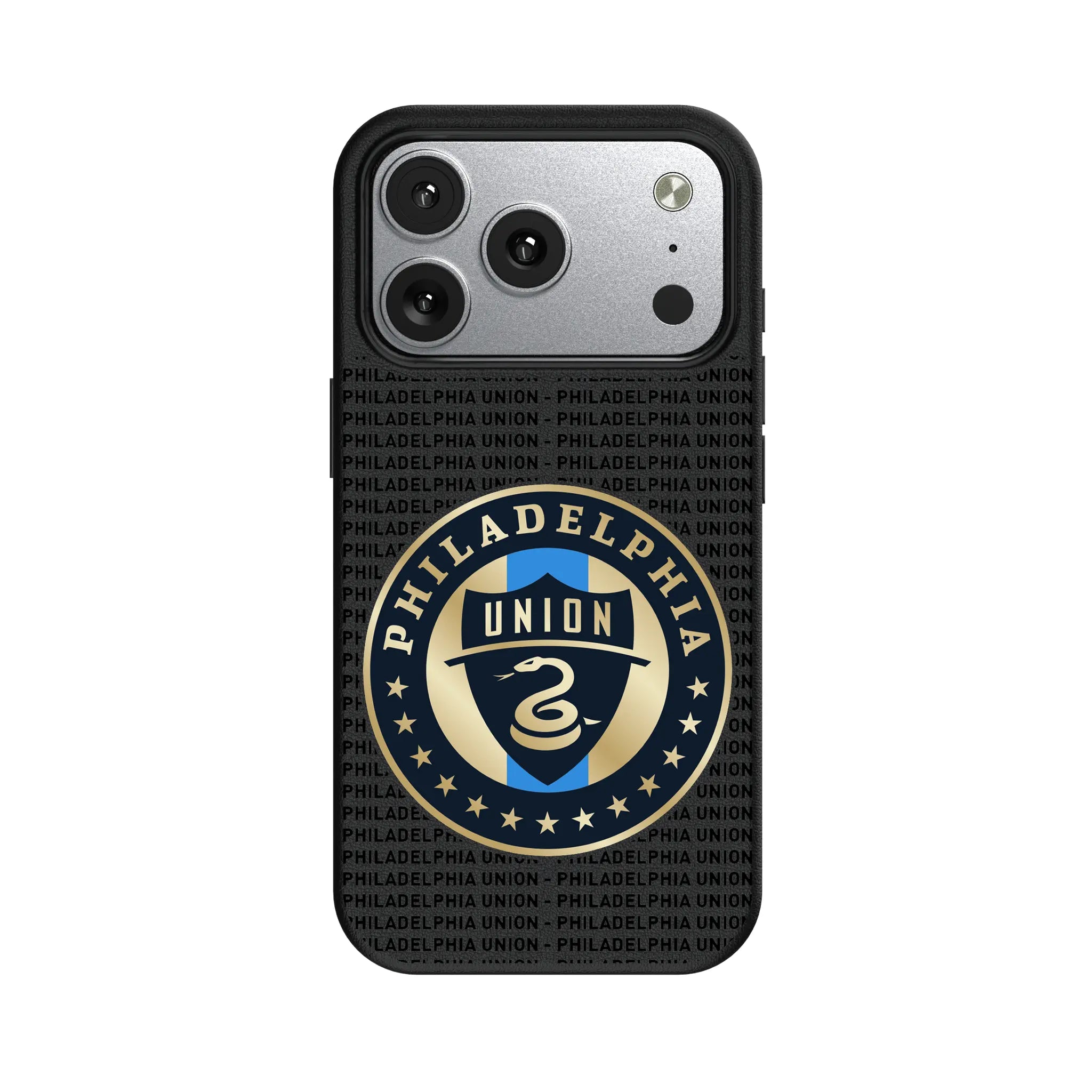 Philadelphia Union Text Backdrop iPhone MagSafe Compatible Phone Case for Apple iPhone#Device_iPhone 17 Pro