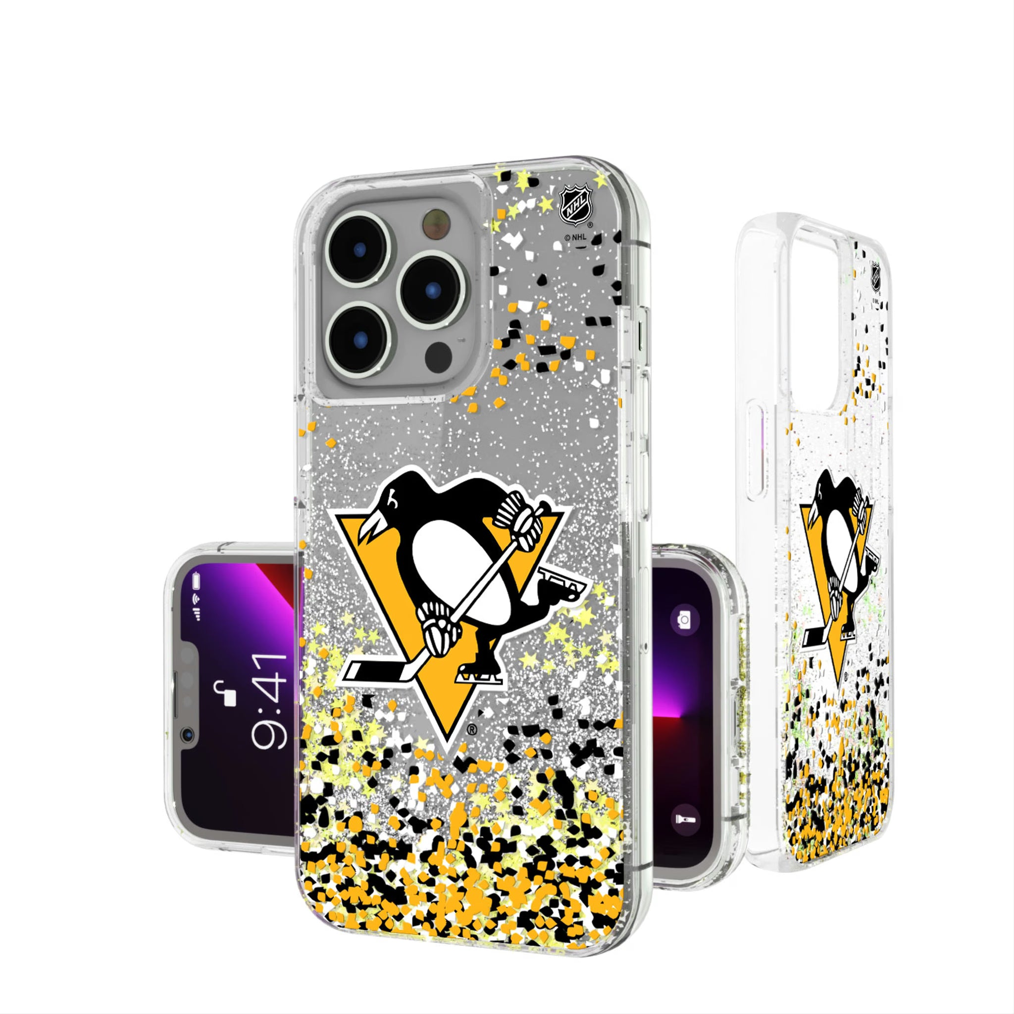 Pittsburgh Penguins Confetti iPhone Glitter Phone Case for Apple iPhone
