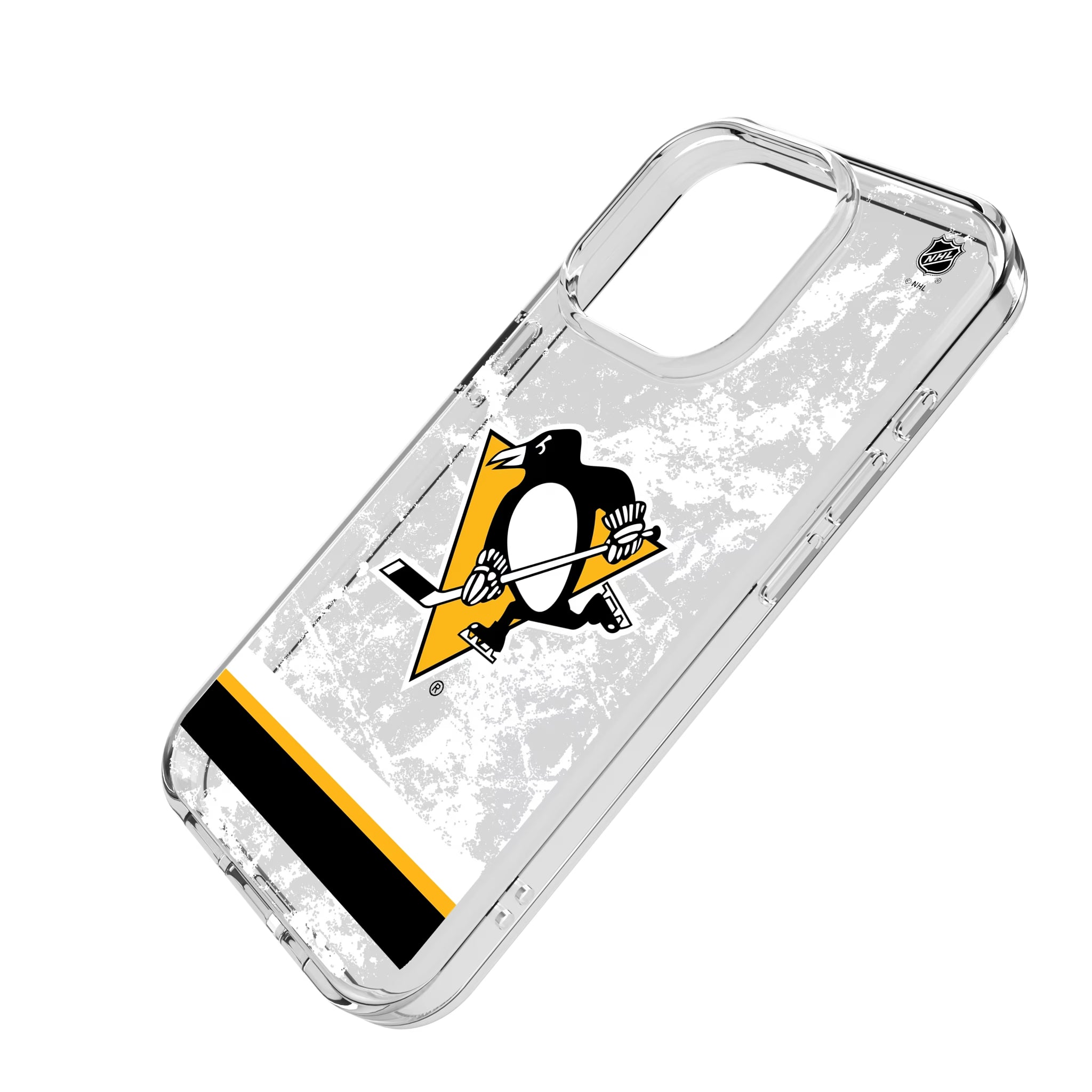 Pittsburgh Penguins Ice Stripe iPhone Clear Phone Case for Apple iPhone - Isometric View