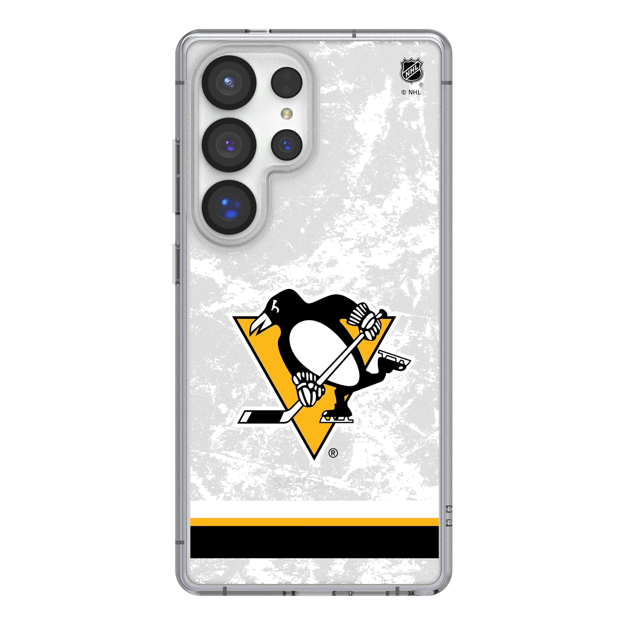 Pittsburgh Penguins Ice Stripe Galaxy Clear Phone Case for Samsung Galaxy