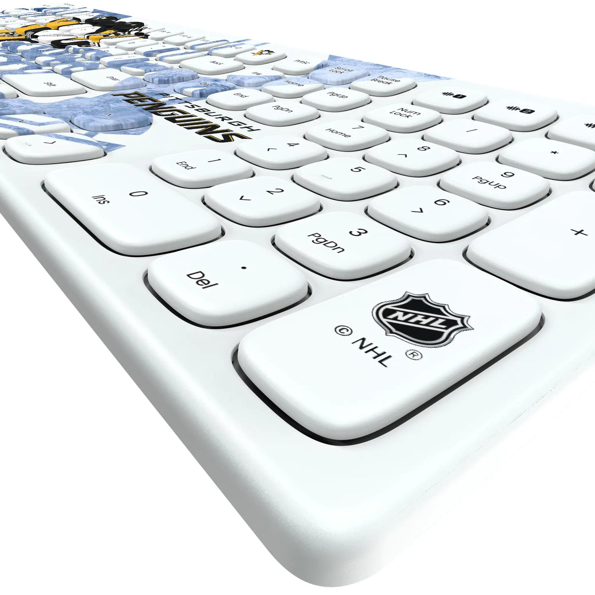 Pittsburgh Penguins Ice Tilt KKB605 Curved Wireless Keyboard - Detail