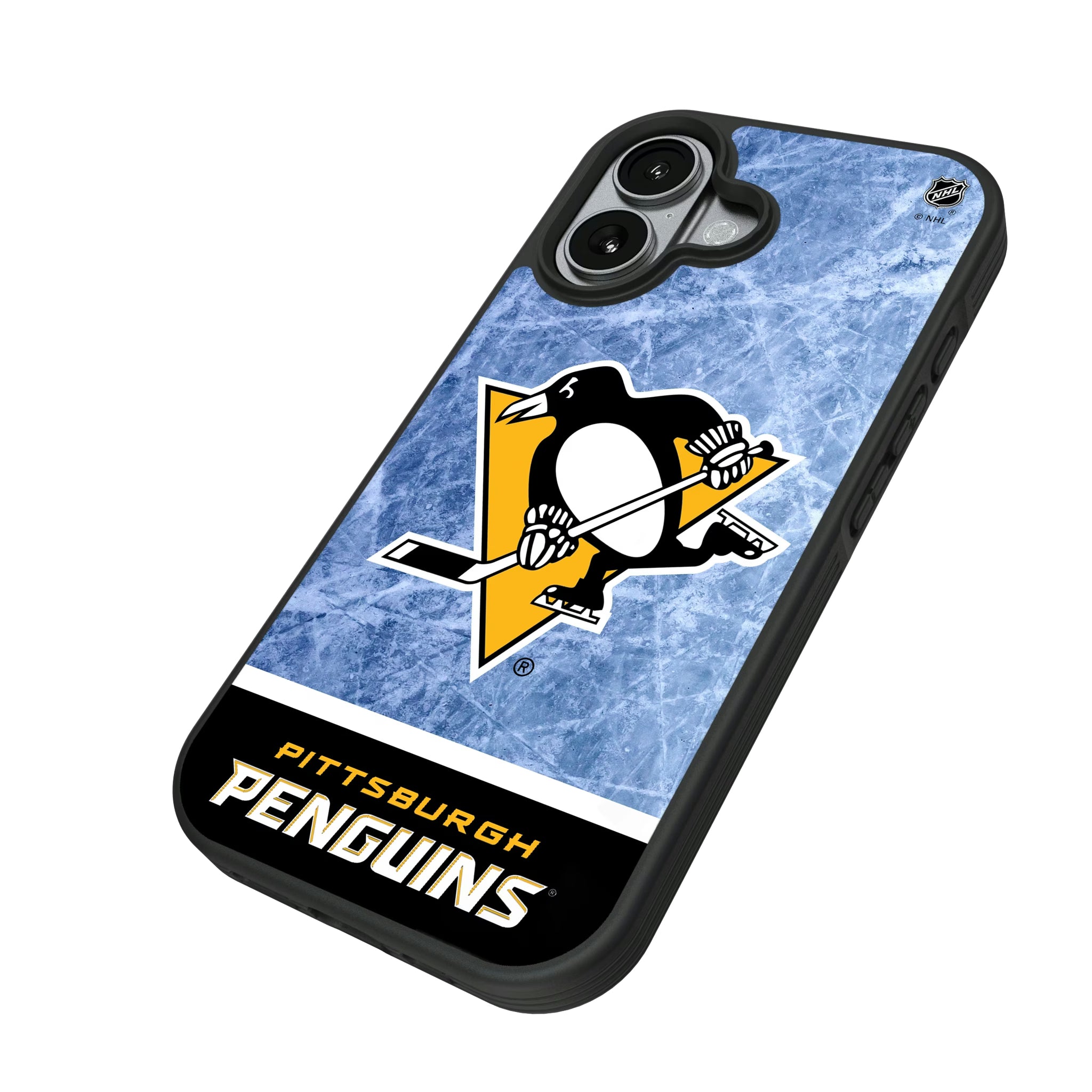 Pittsburgh Penguins Ice Wordmark iPhone Bump Phone Case for Apple iPhone - Isometric View#Device_iPhone 17