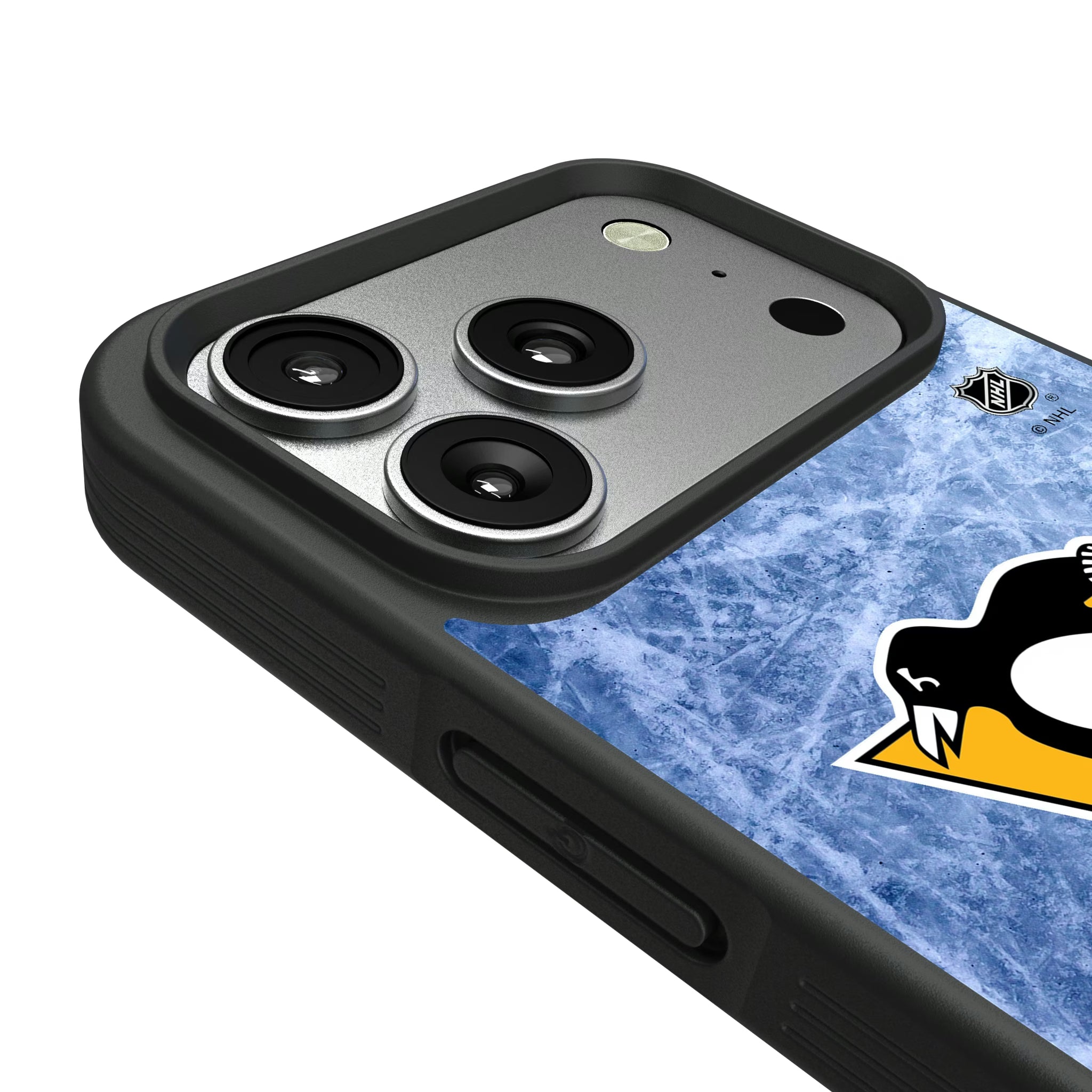 Pittsburgh Penguins Ice Wordmark iPhone Bump Phone Case for Apple iPhone - Detail#Device_iPhone 17 Pro