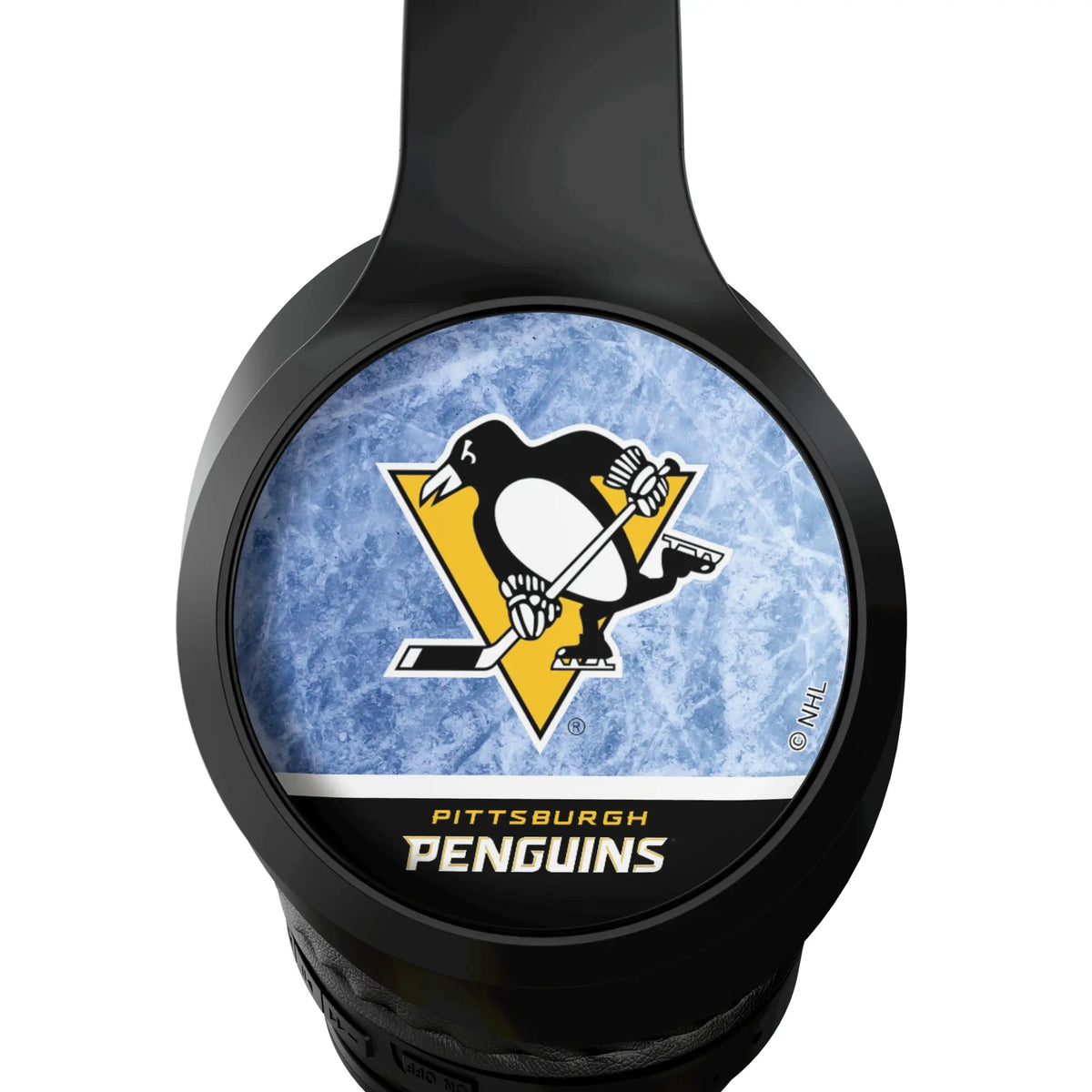 Pittsburgh Penguins Ice Wordmark Wireless Over-Ear Headphones With Case - Detail