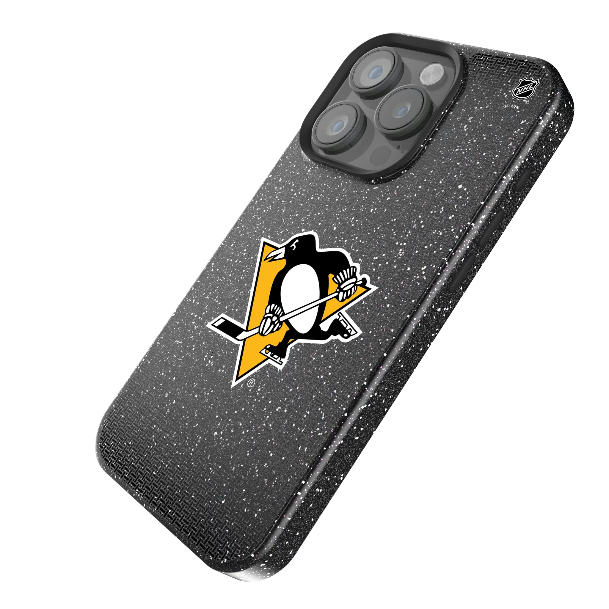 Pittsburgh Penguins Linen iPhone Bling Phone Case for Apple iPhone - Isometric View