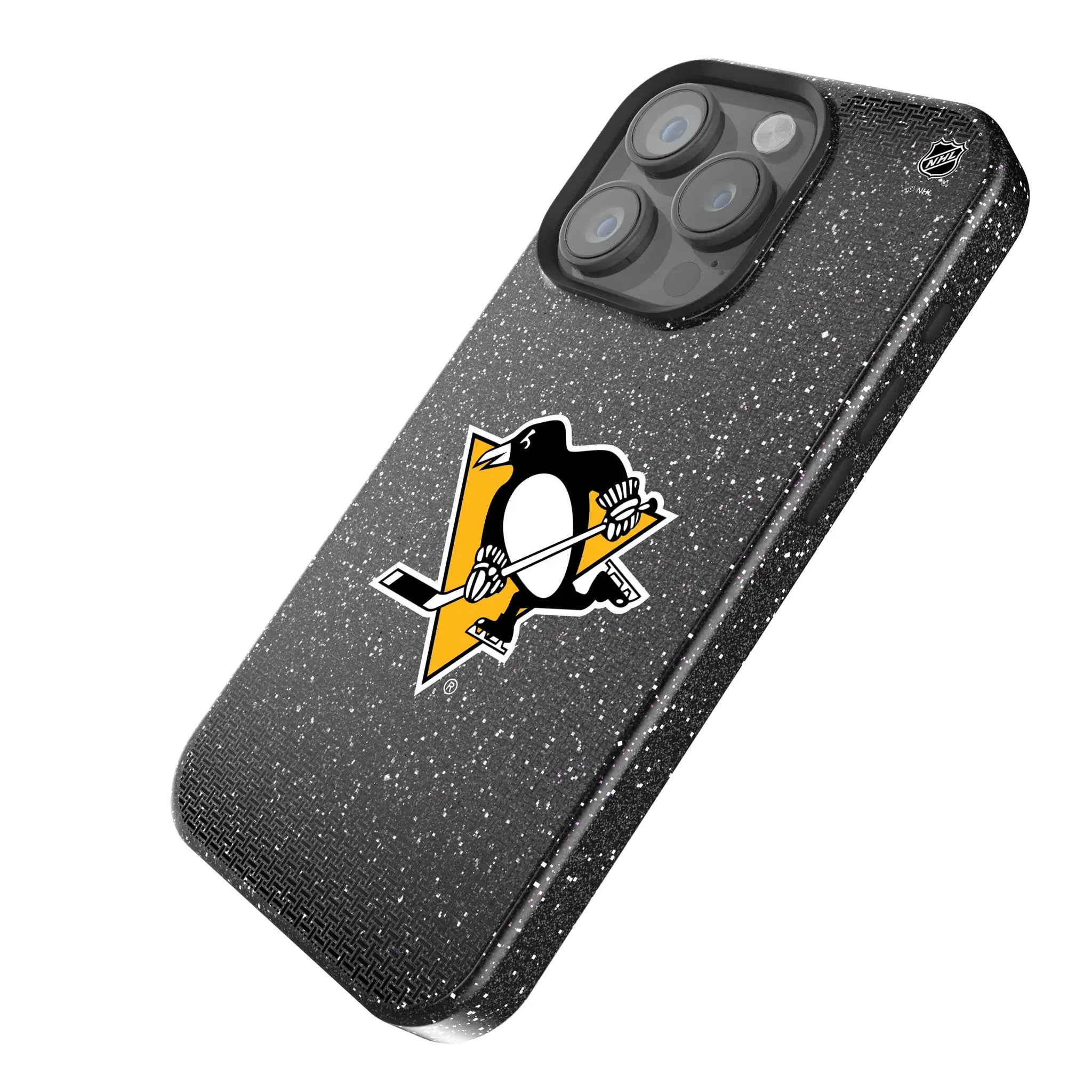 Pittsburgh Penguins Linen iPhone Bling Phone Case for Apple iPhone - Isometric View