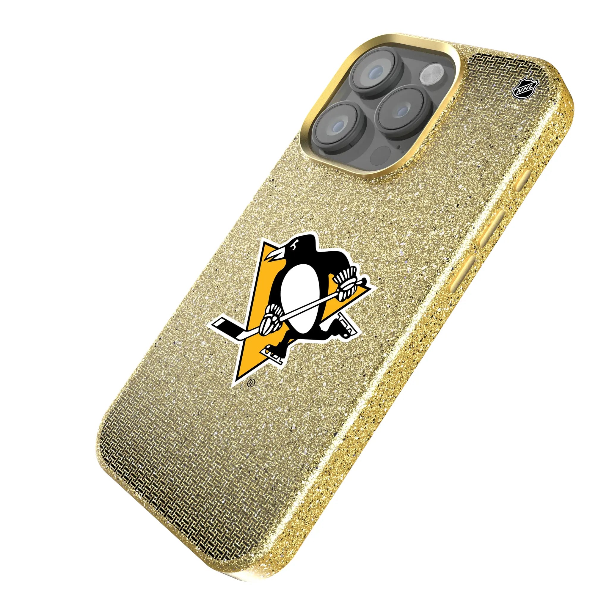 Pittsburgh Penguins Linen iPhone Bling Phone Case for Apple iPhone - Isometric View