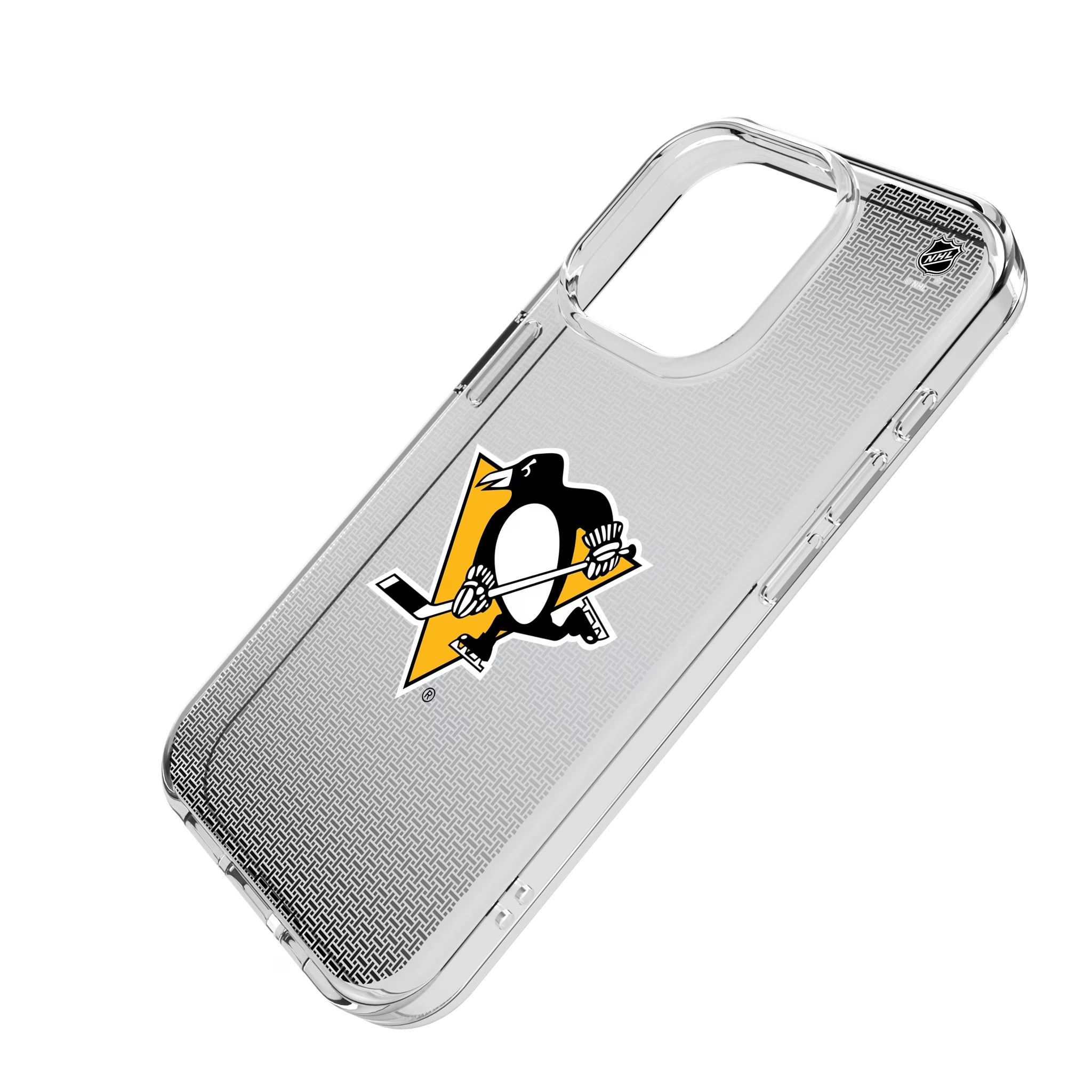 Pittsburgh Penguins Linen iPhone Clear Phone Case for Apple iPhone - Isometric View
