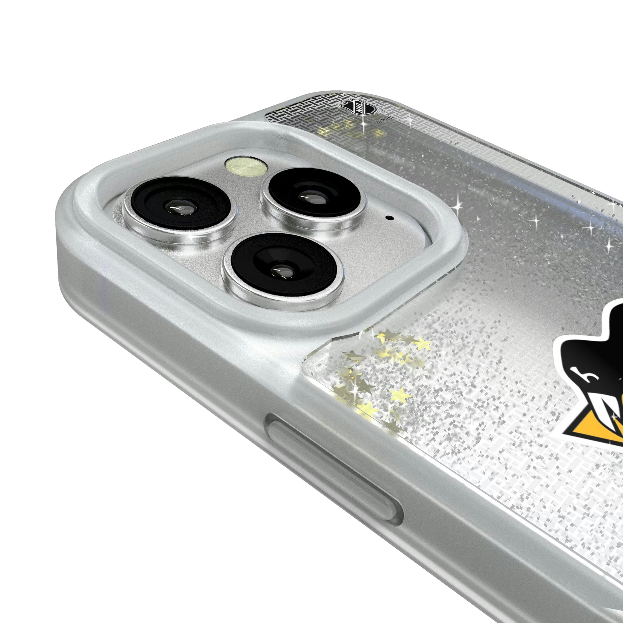 Pittsburgh Penguins Linen iPhone Glitter Phone Case for Apple iPhone - Detail#Device_iPhone 16 Pro