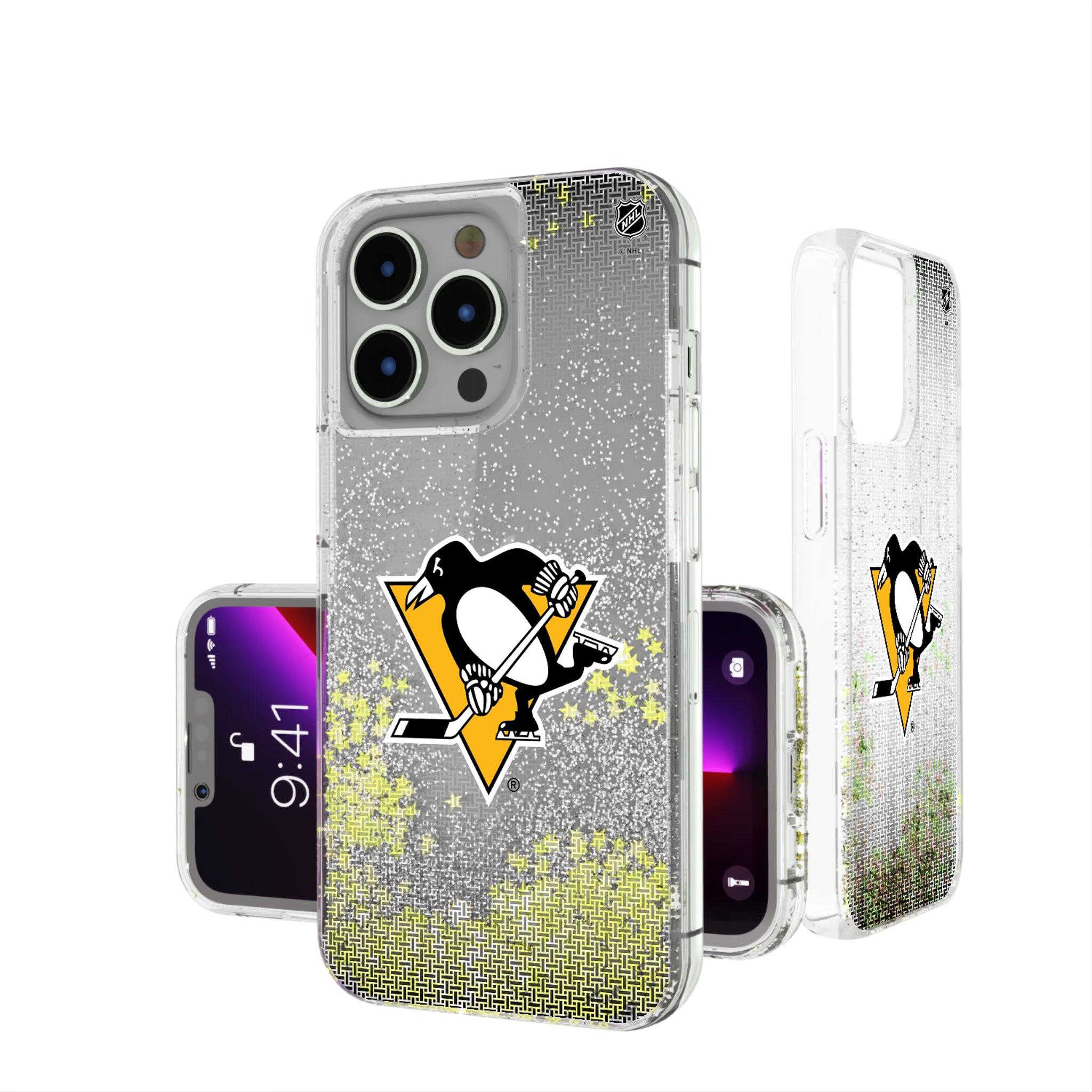 Pittsburgh Penguins Linen iPhone Glitter Phone Case for Apple iPhone