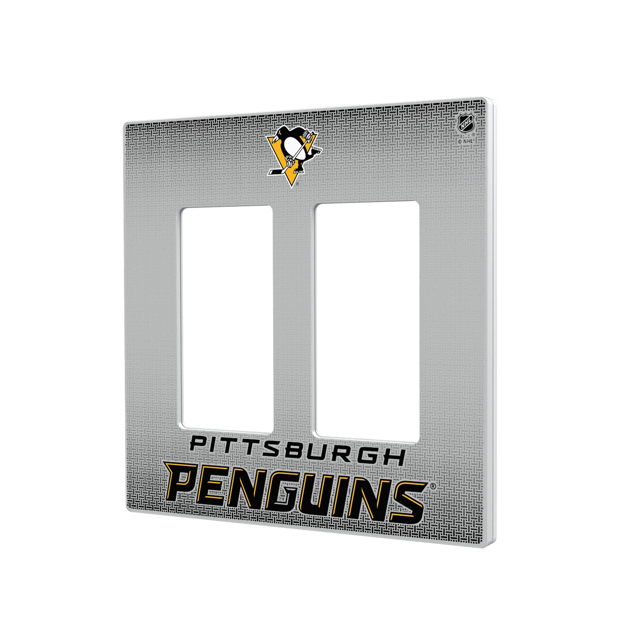 Pittsburgh Penguins Linen Hidden-Screw Light Switch Plate#Style_Double Rocker
