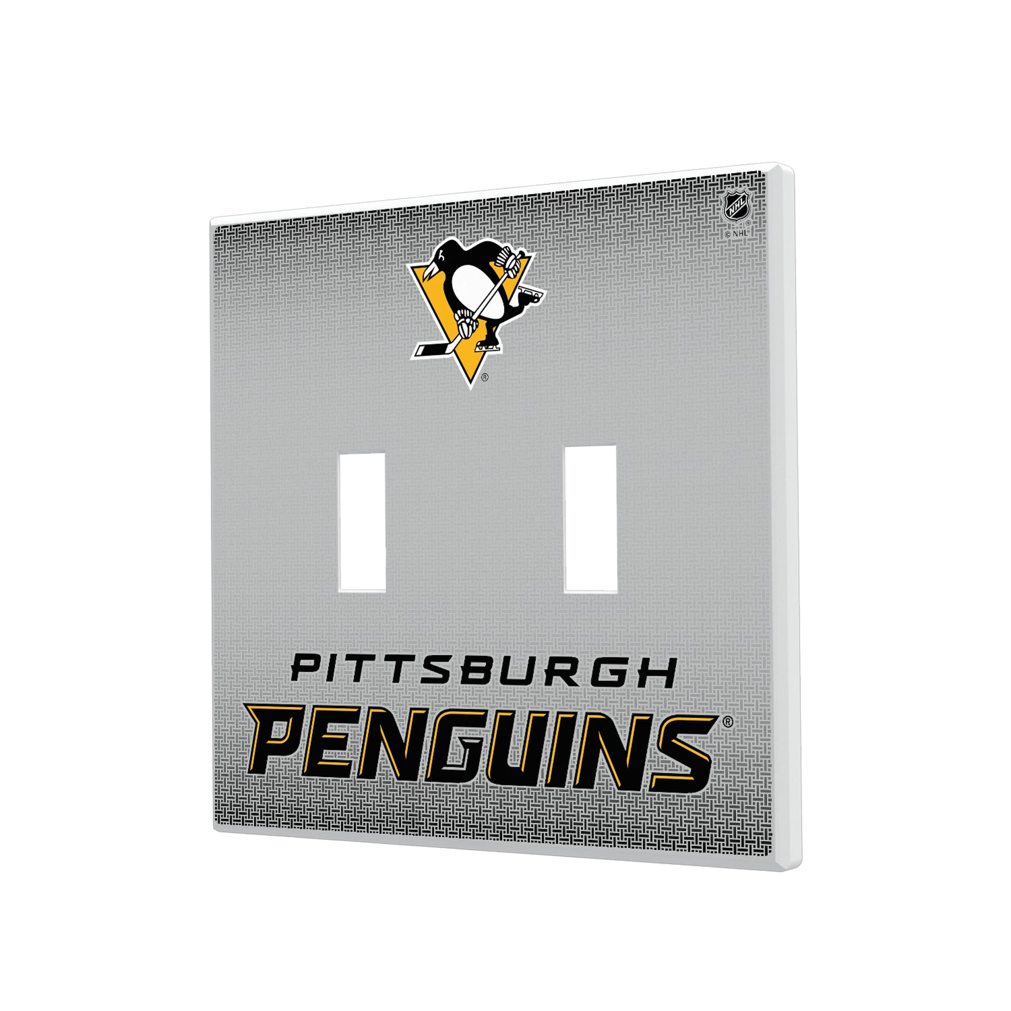 Pittsburgh Penguins Linen Hidden-Screw Light Switch Plate#Style_Double Toggle