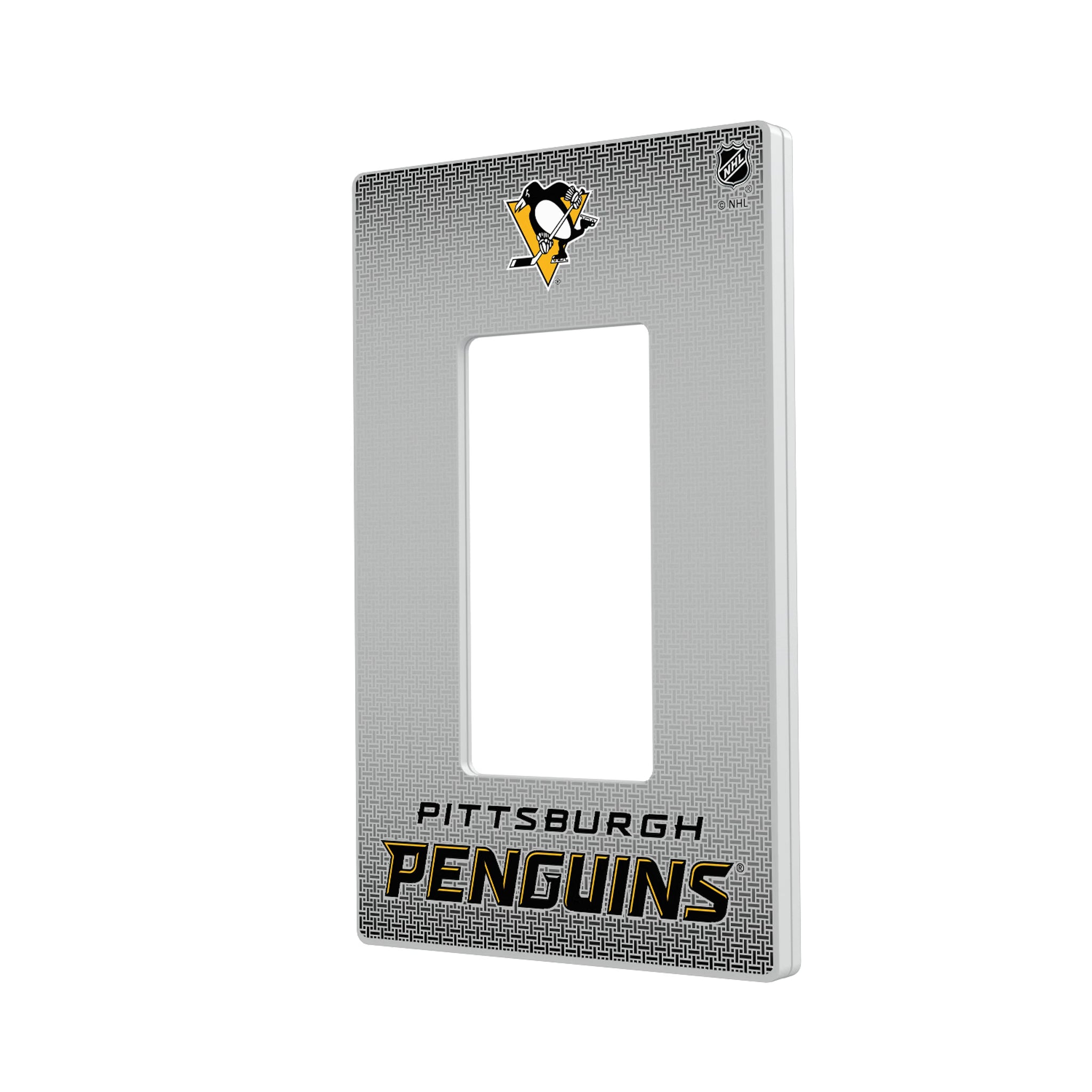 Pittsburgh Penguins Linen Hidden-Screw Light Switch Plate#Style_Single Rocker