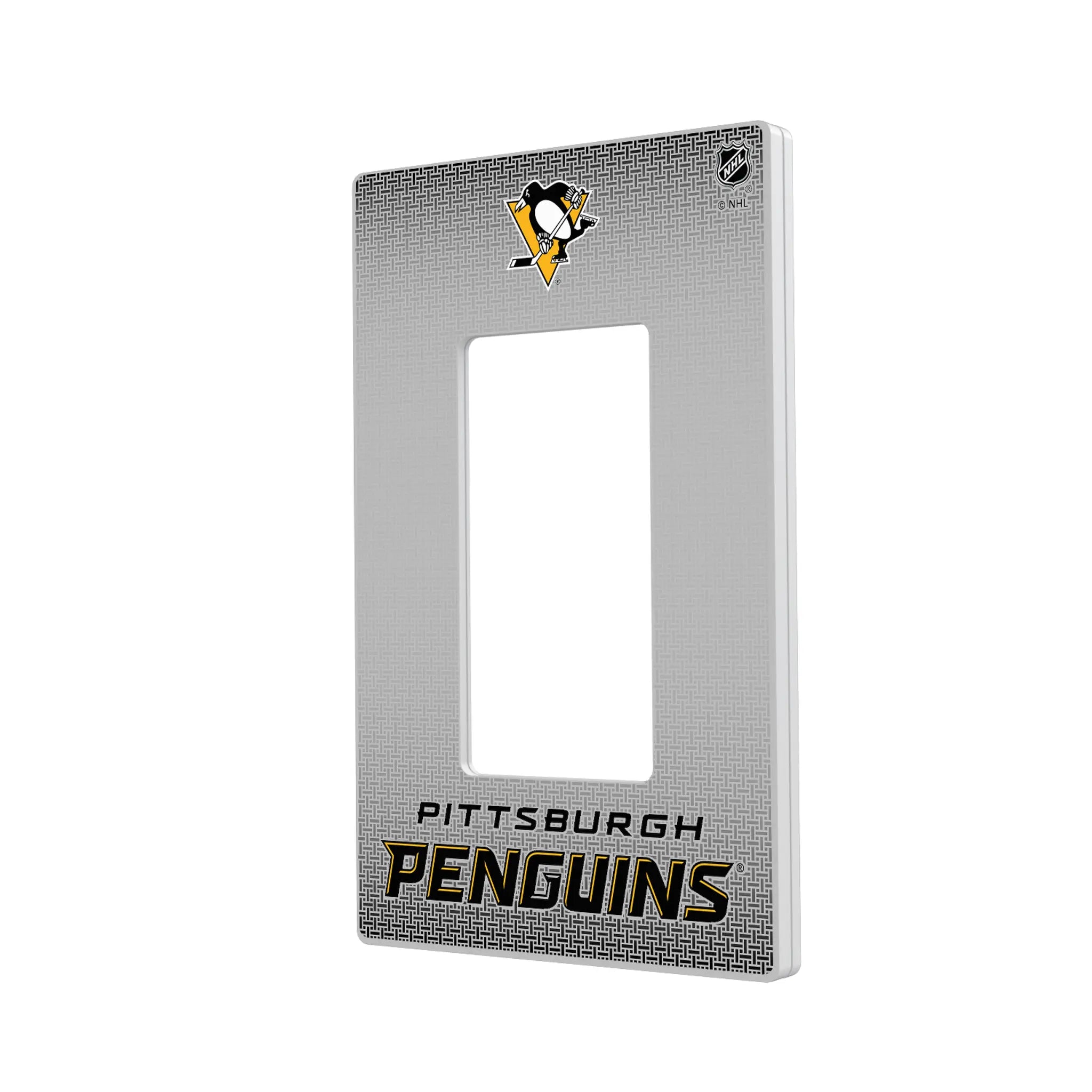 Pittsburgh Penguins Linen Hidden-Screw Light Switch Plate#Style_Single Rocker