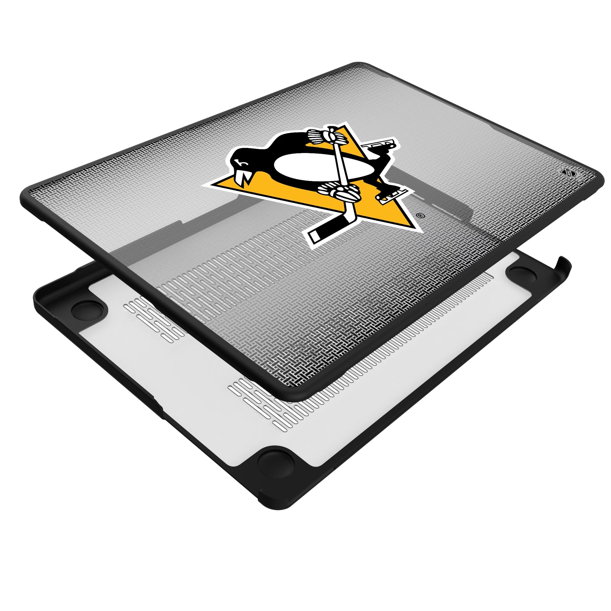 Pittsburgh Penguins Linen MacBook Laptop Case for Apple MacBook - Isometric View#Device_MacBook Pro (14-inch, 2021) / MacBook Pro (14-inch, 2023) / MacBook Pro (14-inch, 2024)