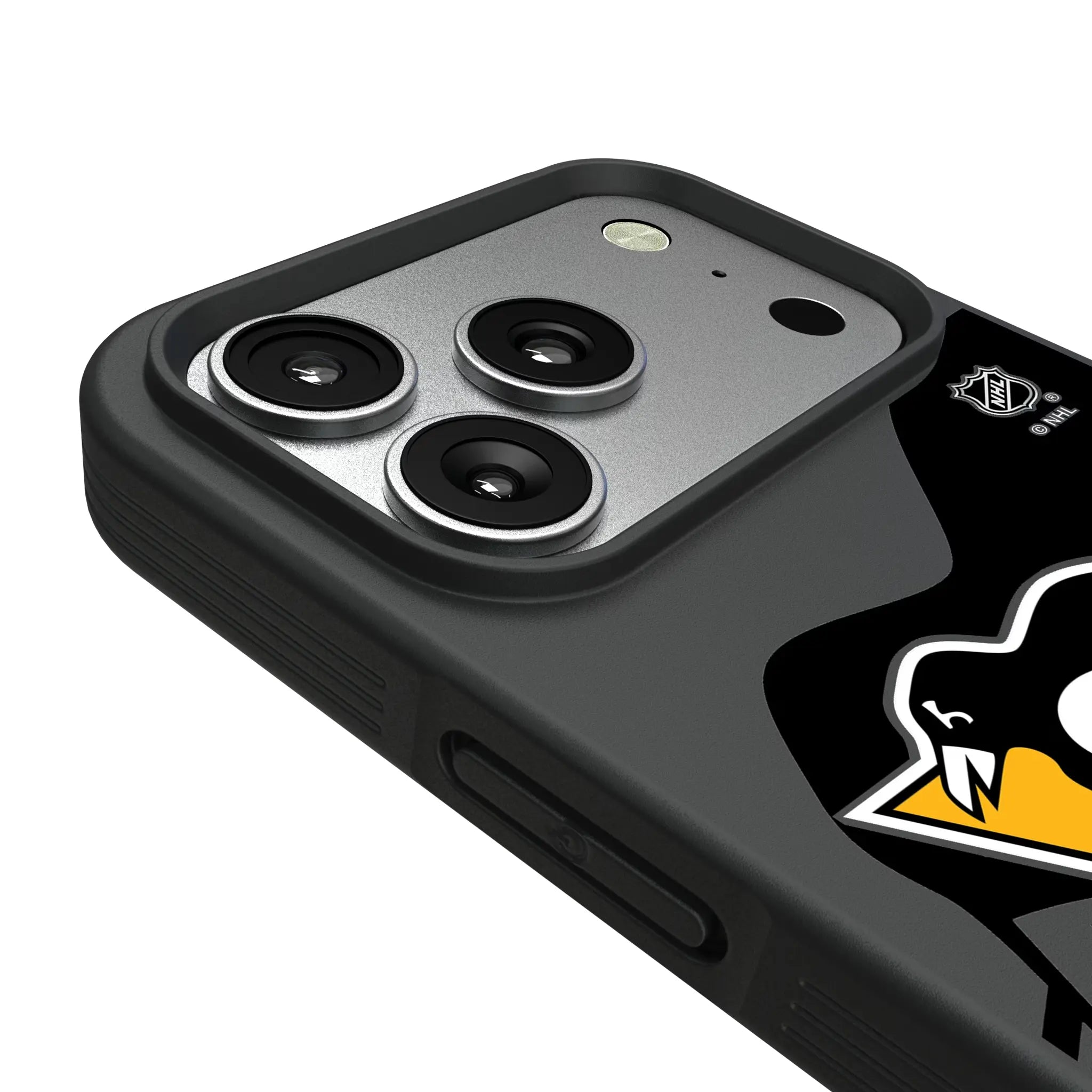 Pittsburgh Penguins Monocolor Tilt iPhone Bump Phone Case for Apple iPhone - Detail#Device_iPhone 17 Pro