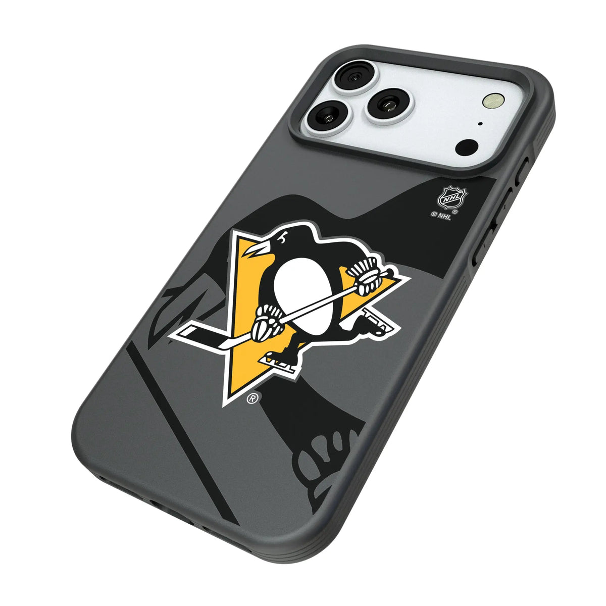 Pittsburgh Penguins Monocolor Tilt iPhone Bump Phone Case for Apple iPhone - Isometric View#Device_iPhone 18 Pro Max