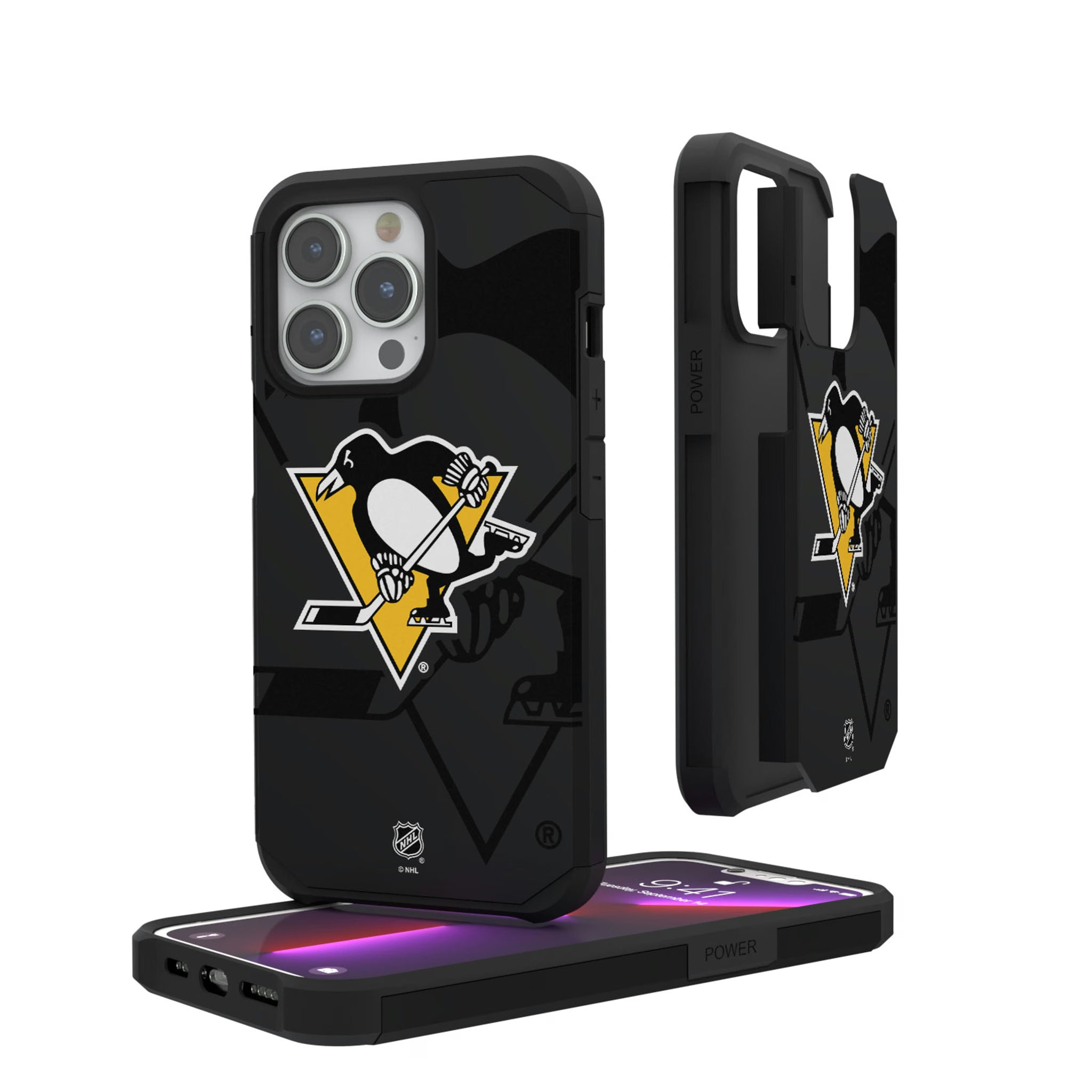 Pittsburgh Penguins Monocolor Tilt iPhone Rugged Phone Case for Apple iPhone