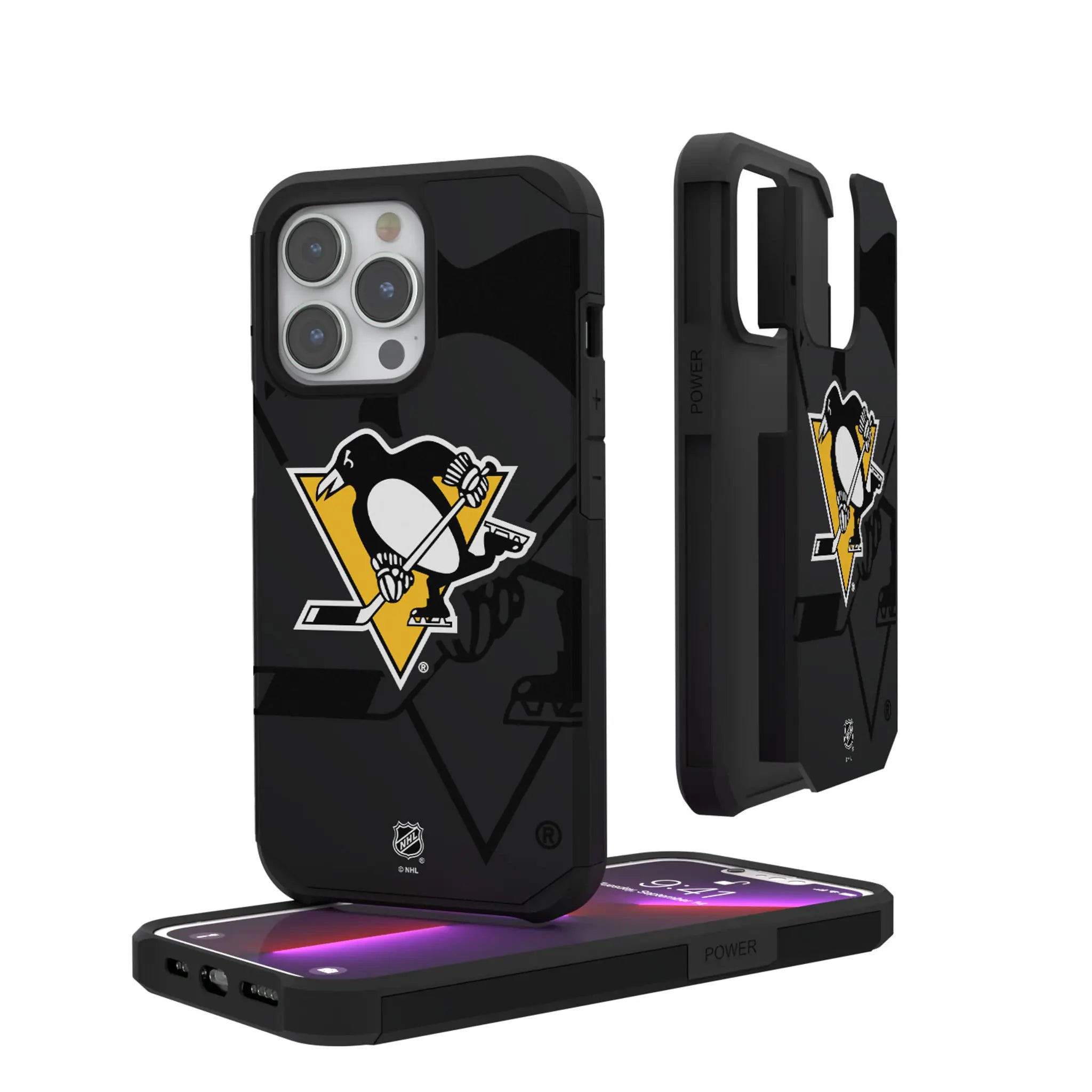Pittsburgh Penguins Monocolor Tilt iPhone Rugged Phone Case for Apple iPhone