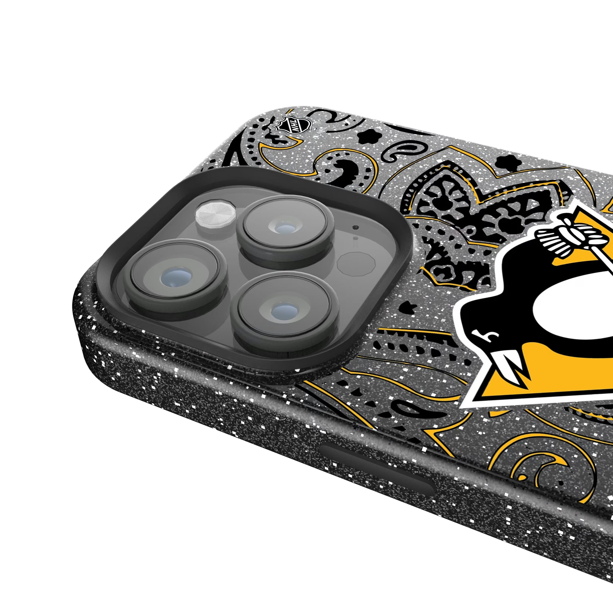 Pittsburgh Penguins Paisley iPhone Bling Phone Case for Apple iPhone - Detail