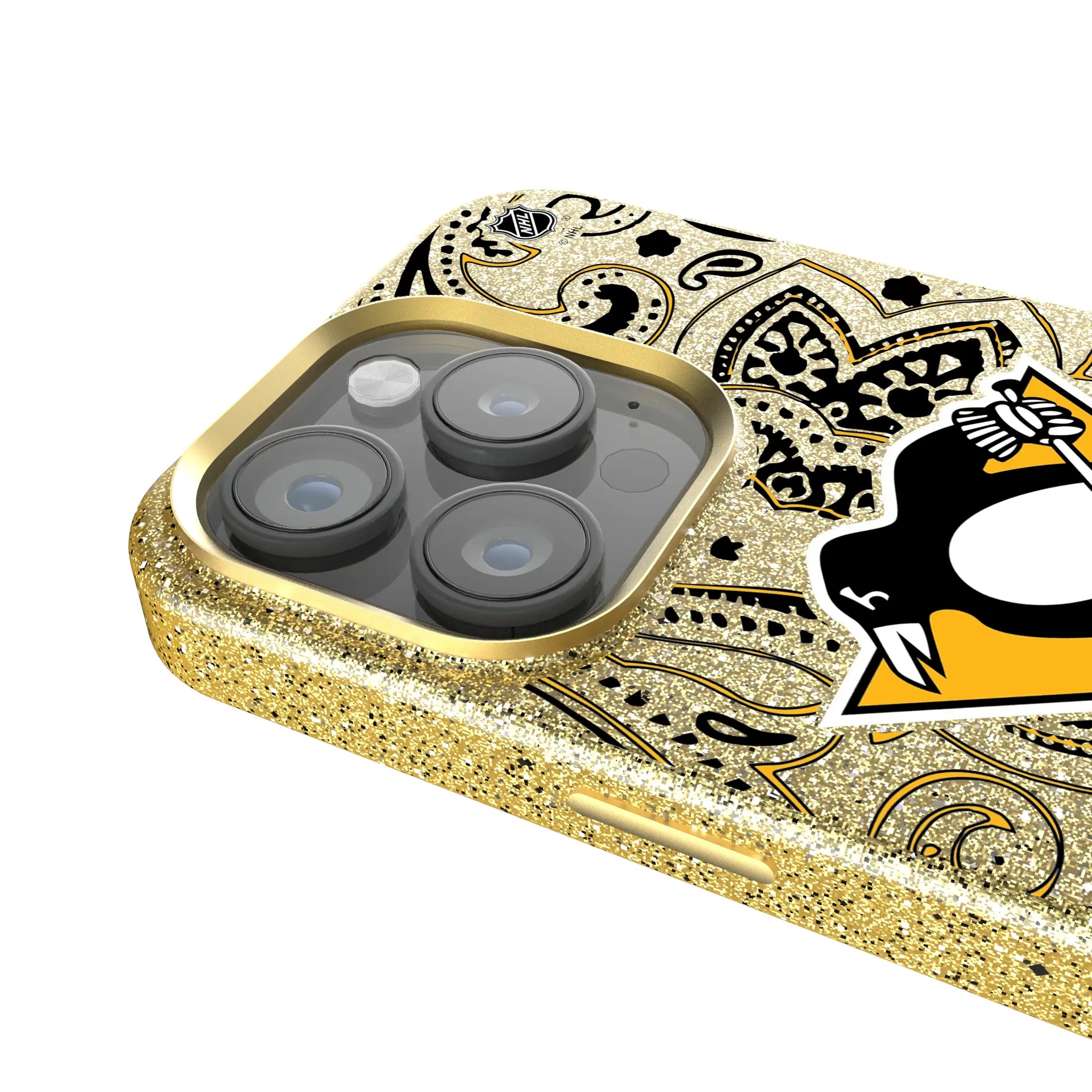 Pittsburgh Penguins Paisley iPhone Bling Phone Case for Apple iPhone - Detail