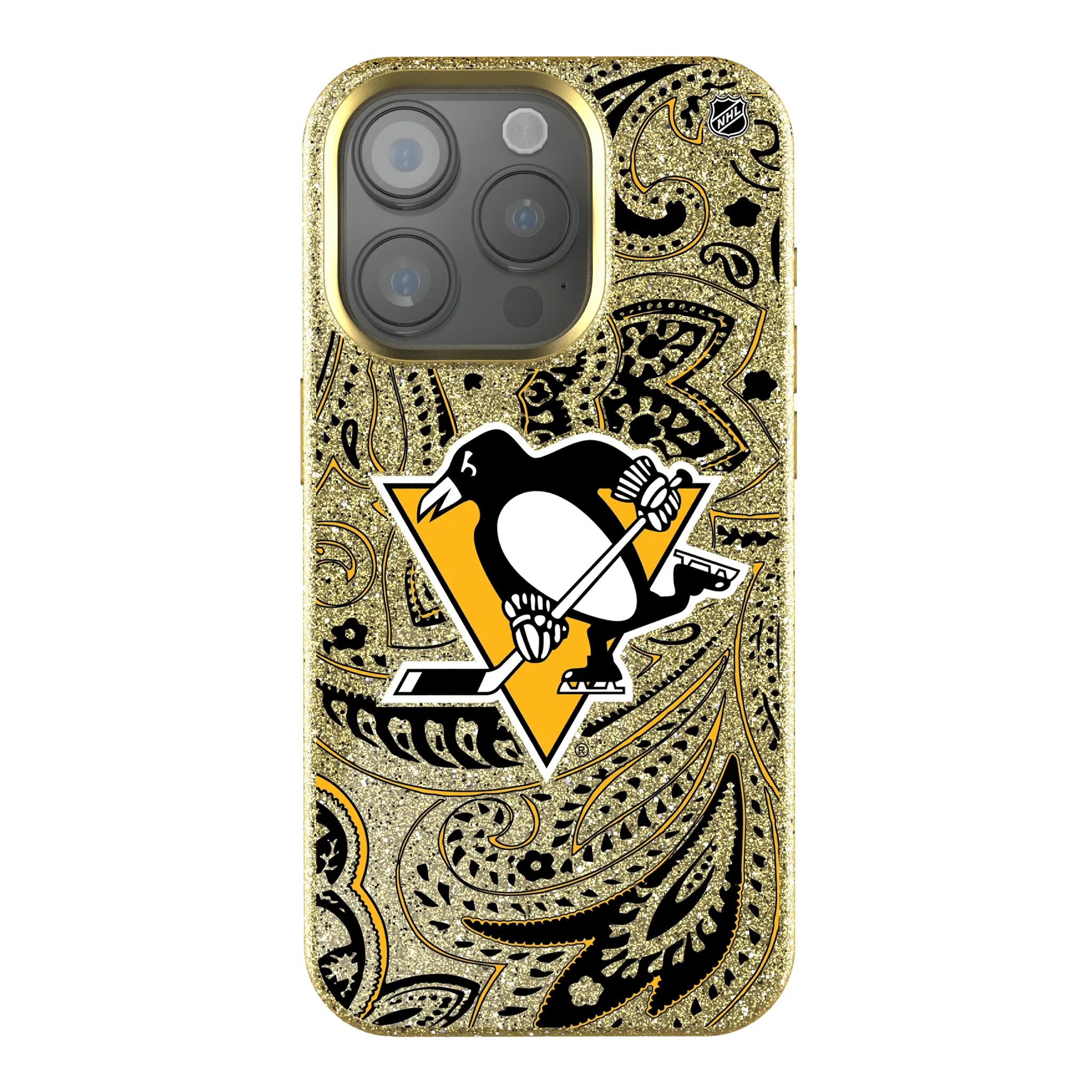 Pittsburgh Penguins Paisley iPhone Bling Phone Case for Apple iPhone