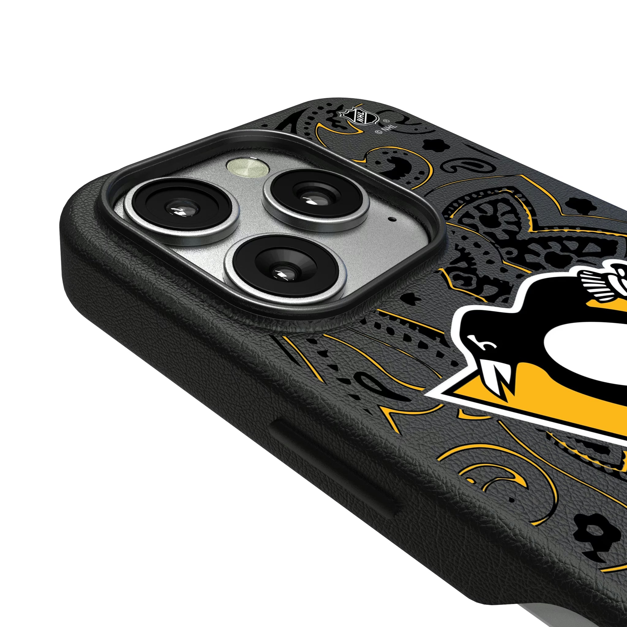 Pittsburgh Penguins Paisley iPhone MagSafe Compatible Phone Case for Apple iPhone - Detail
