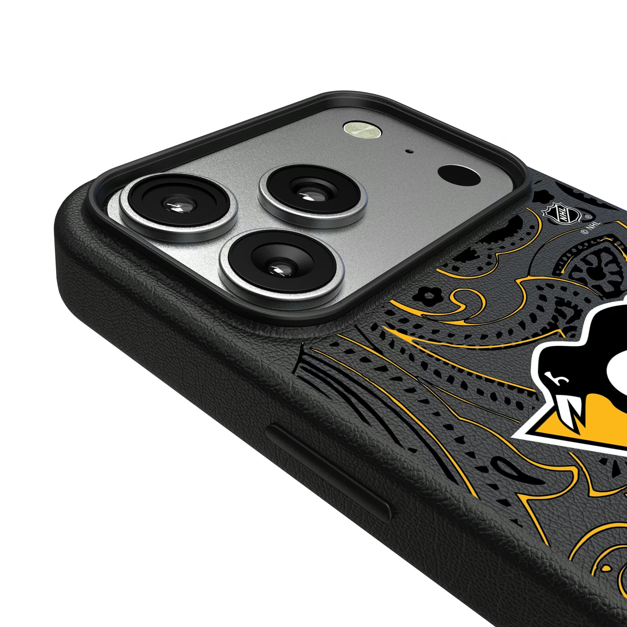 Pittsburgh Penguins Paisley iPhone MagSafe Compatible Phone Case for Apple iPhone - Detail#Device_iPhone 17 Pro
