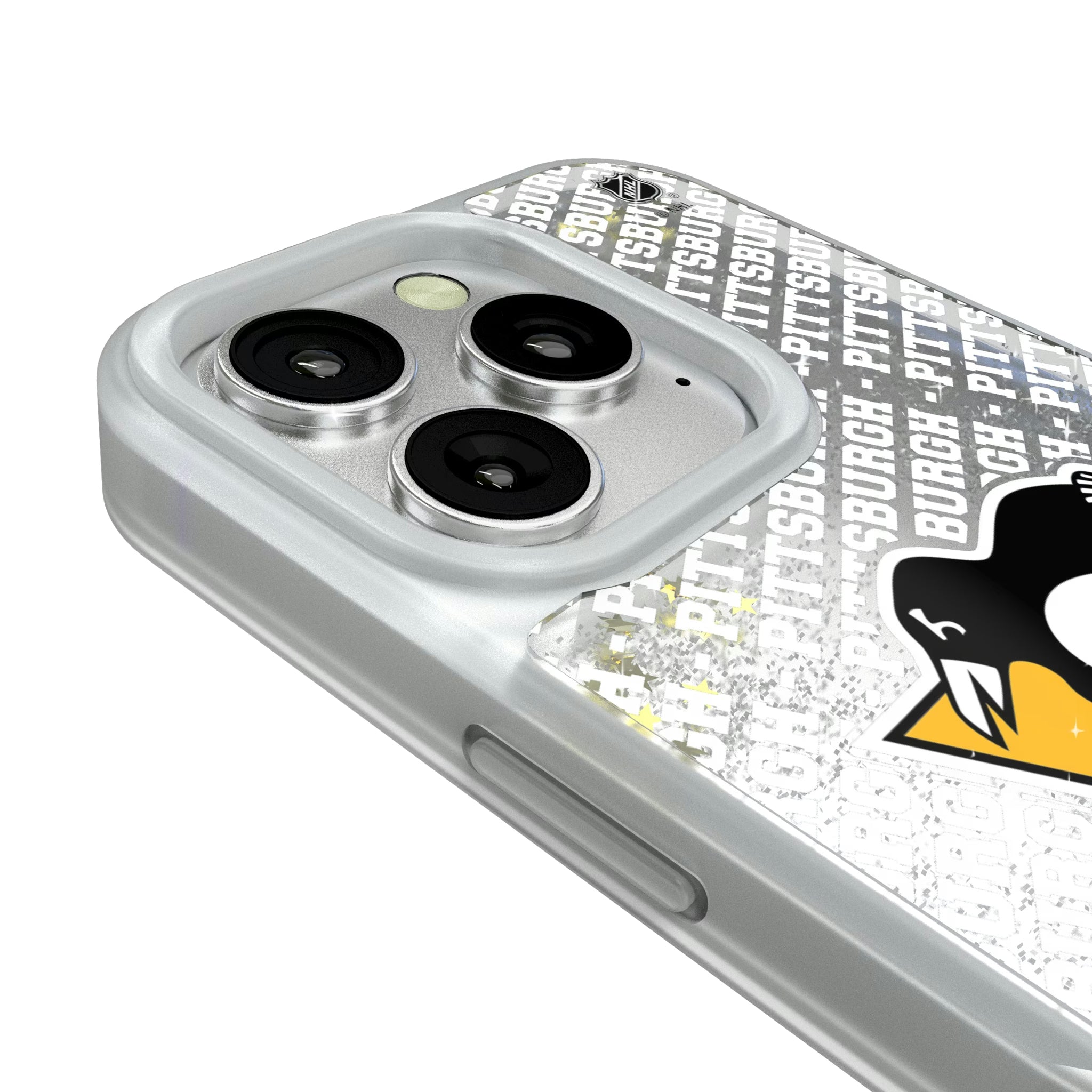 Pittsburgh Penguins Personalized EndZone Plus iPhone Glitter Phone Case for Apple iPhone - Detail#Device_iPhone 16 Pro