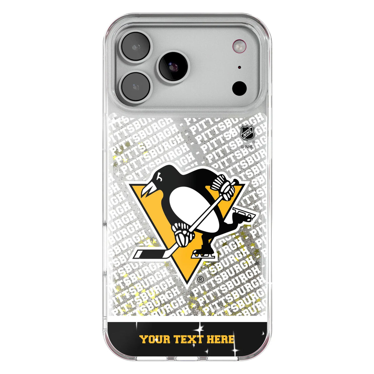 Pittsburgh Penguins Personalized EndZone Plus Glitter Phone Case for Apple iPhone