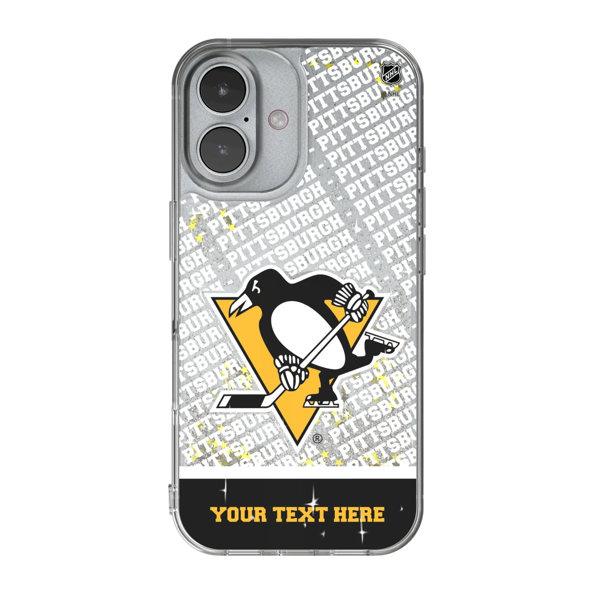 Pittsburgh Penguins Personalized EndZone Plus iPhone Glitter Phone Case for Apple iPhone