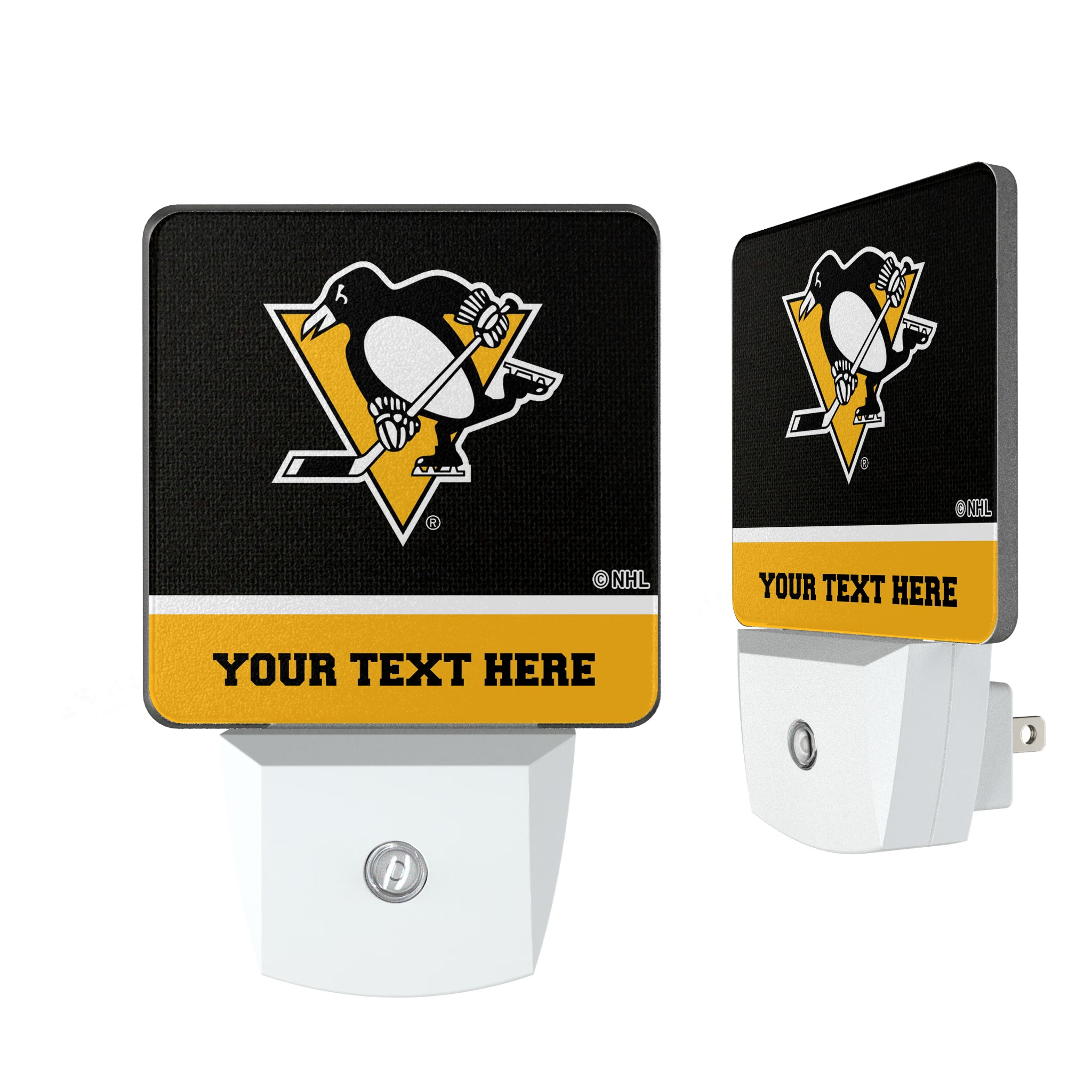 Pittsburgh Penguins Personalized Endzone Solid Night Light 2-Pack