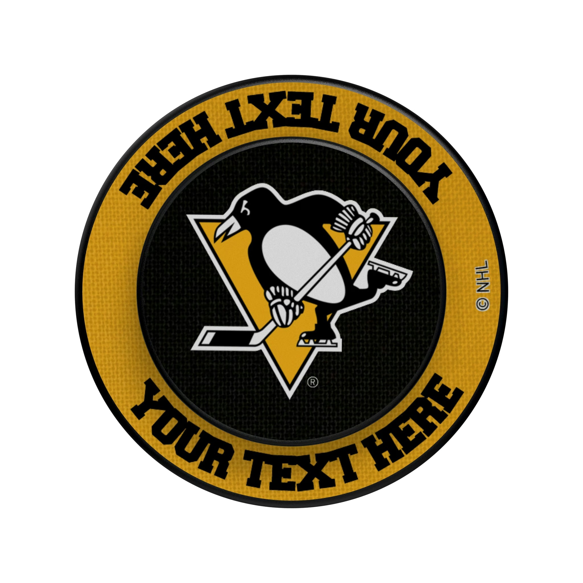 Pittsburgh Penguins Personalized Endzone Solid Popsockets Round Magnetic