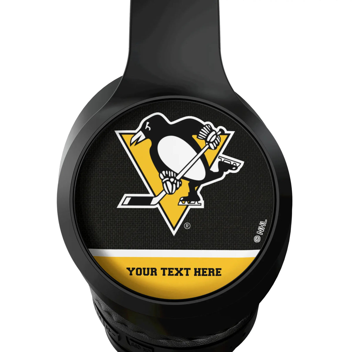 Pittsburgh Penguins Personalized Endzone Solid Wireless Over-Ear Headphones With Case - Detail