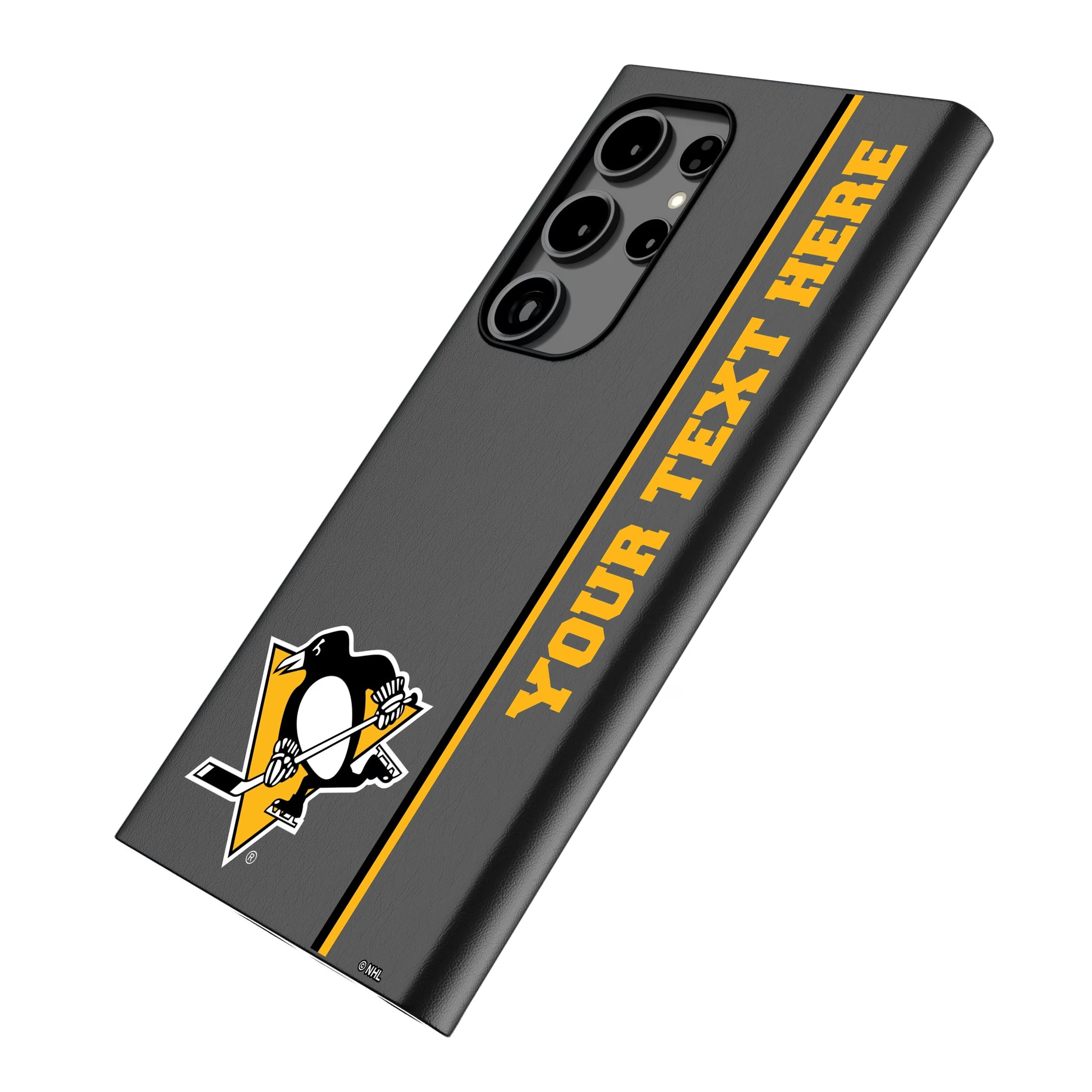 Pittsburgh Penguins Personalized Sidebard Galaxy MagSafe Compatible Phone Case for Samsung Galaxy - Isometric View