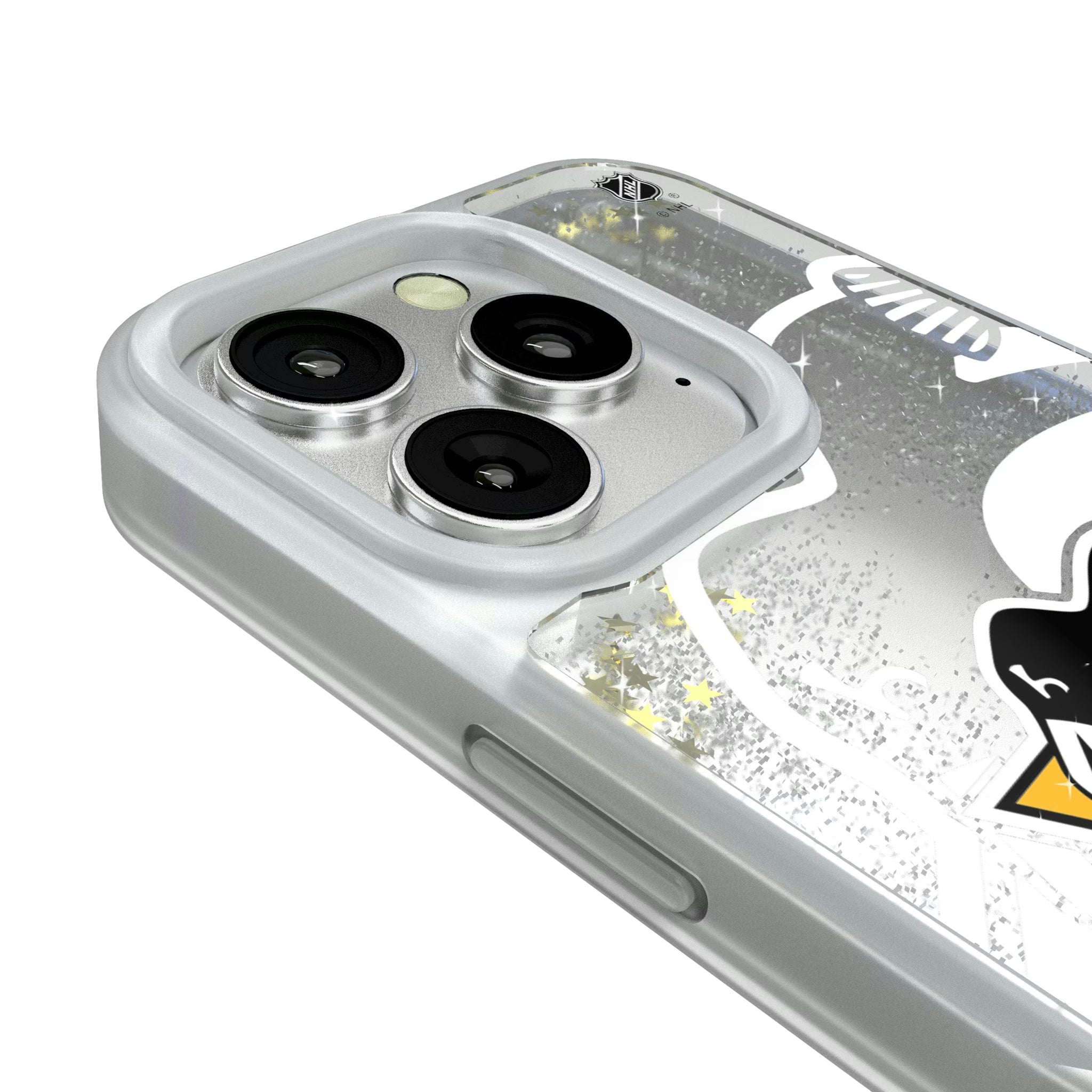 Pittsburgh Penguins Personalized Tilt iPhone Glitter Phone Case for Apple iPhone - Detail#Device_iPhone 16 Pro