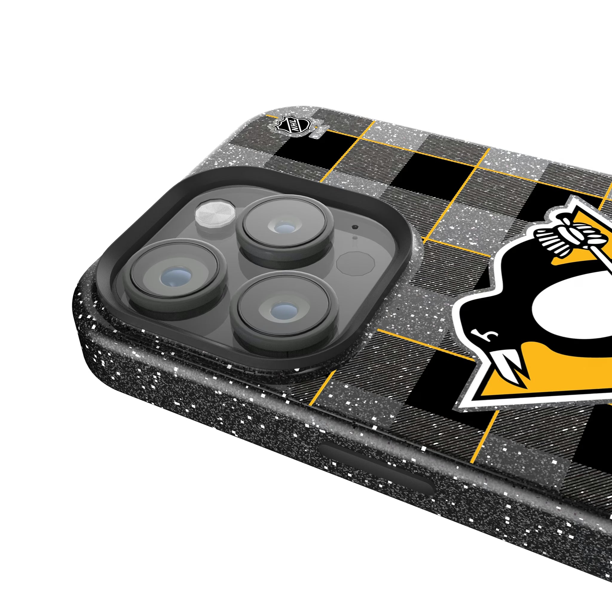 Pittsburgh Penguins Plaid iPhone Bling Phone Case for Apple iPhone - Detail