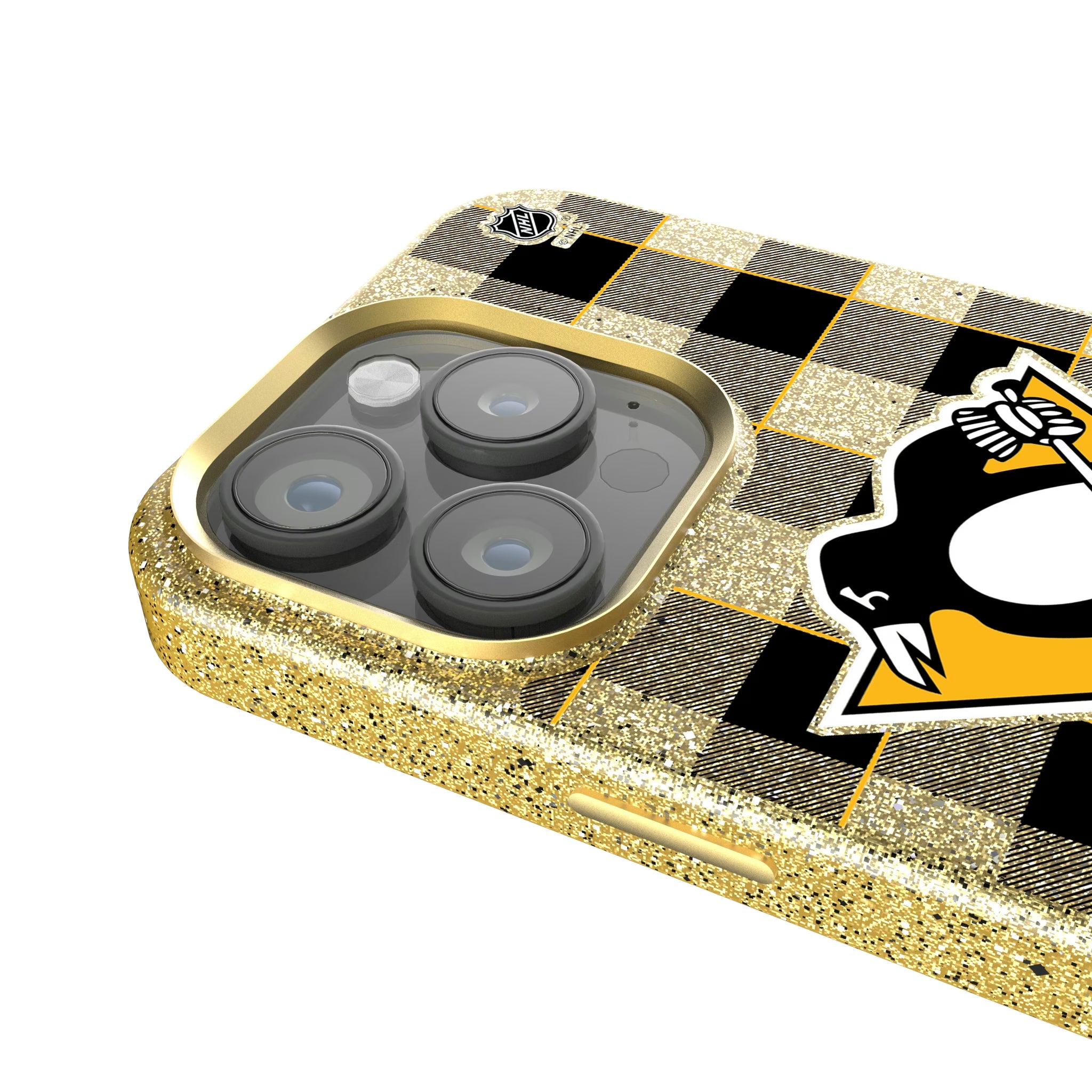 Pittsburgh Penguins Plaid iPhone Bling Phone Case for Apple iPhone - Detail