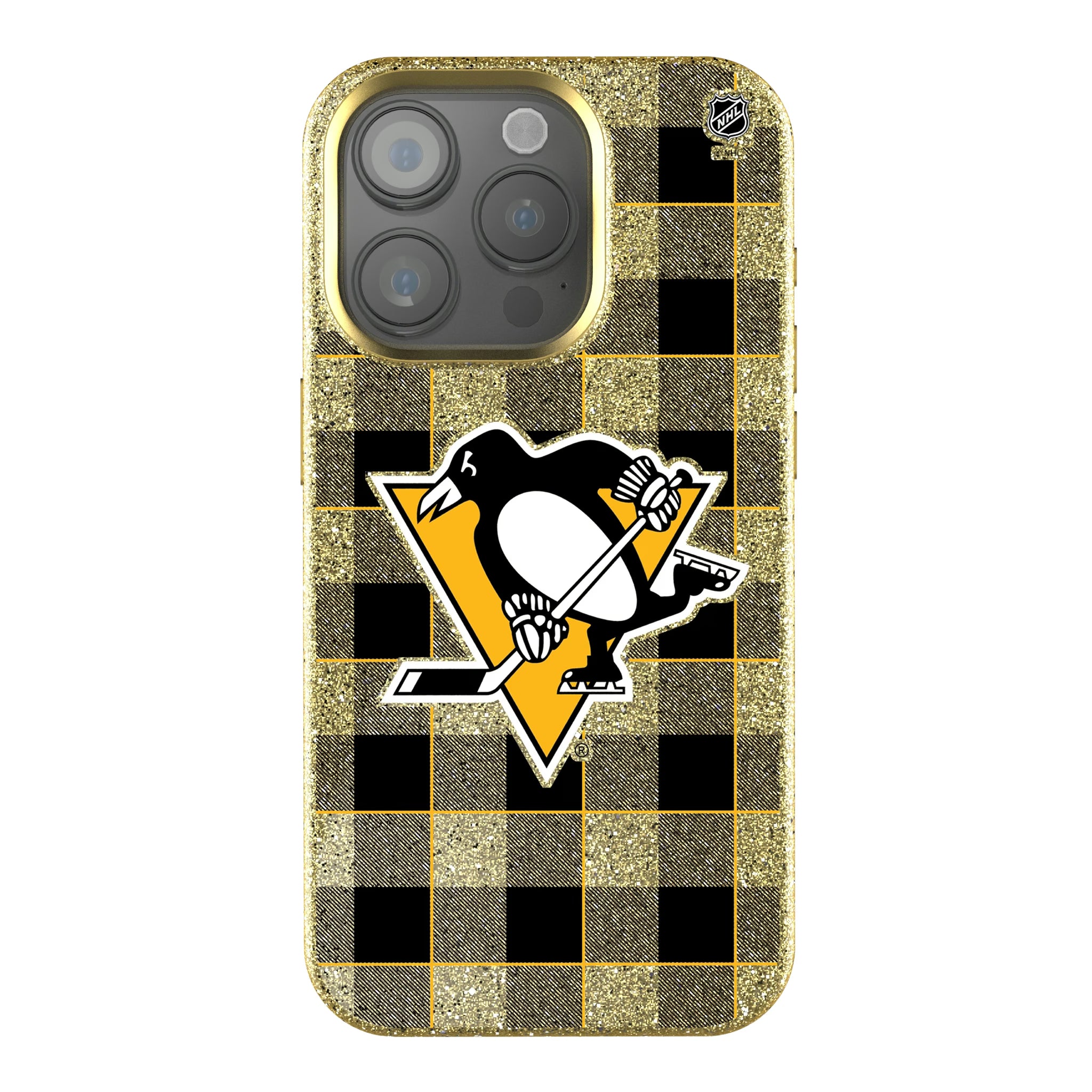 Pittsburgh Penguins Plaid iPhone Bling Phone Case for Apple iPhone