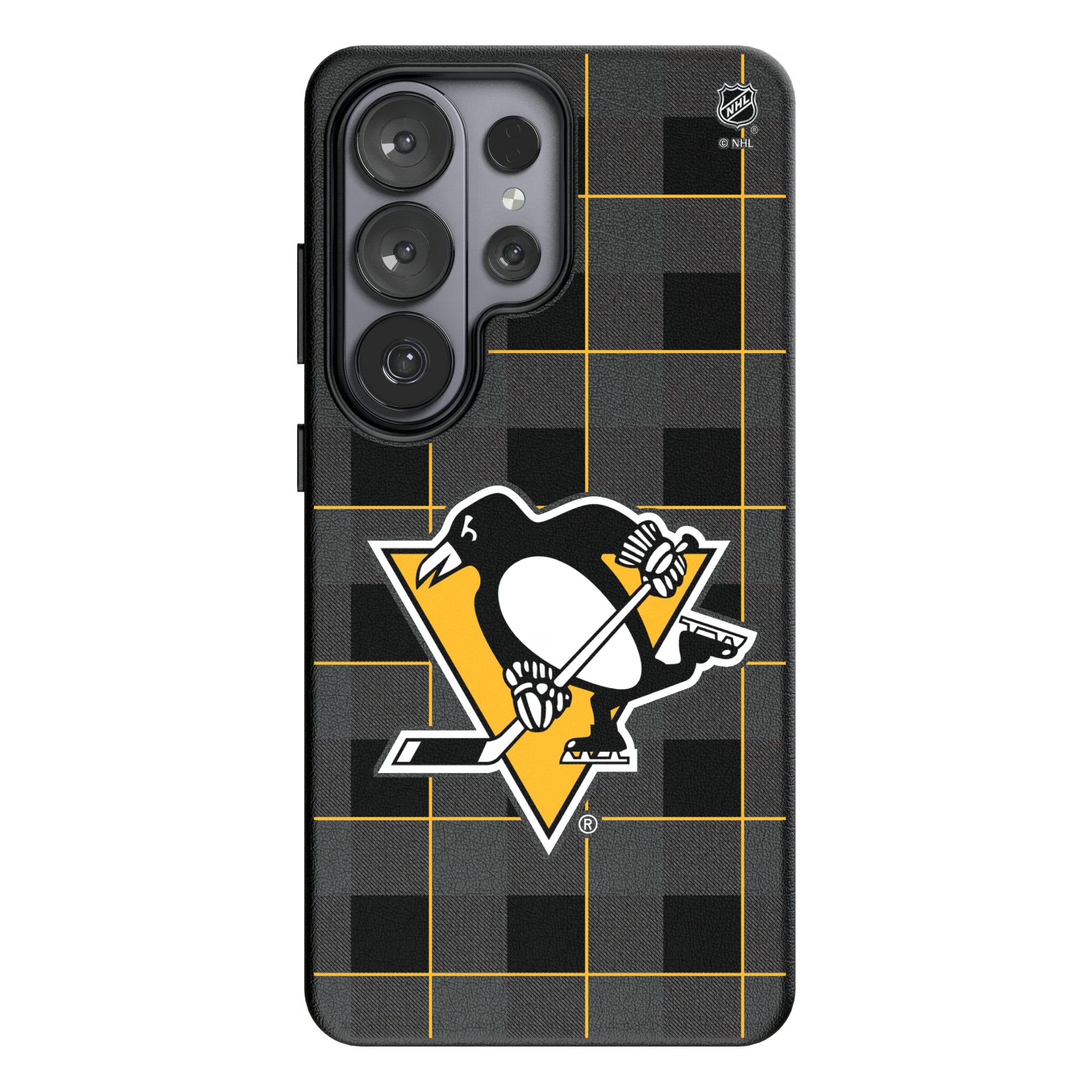Pittsburgh Penguins Plaid Galaxy MagSafe Compatible Phone Case for Samsung Galaxy