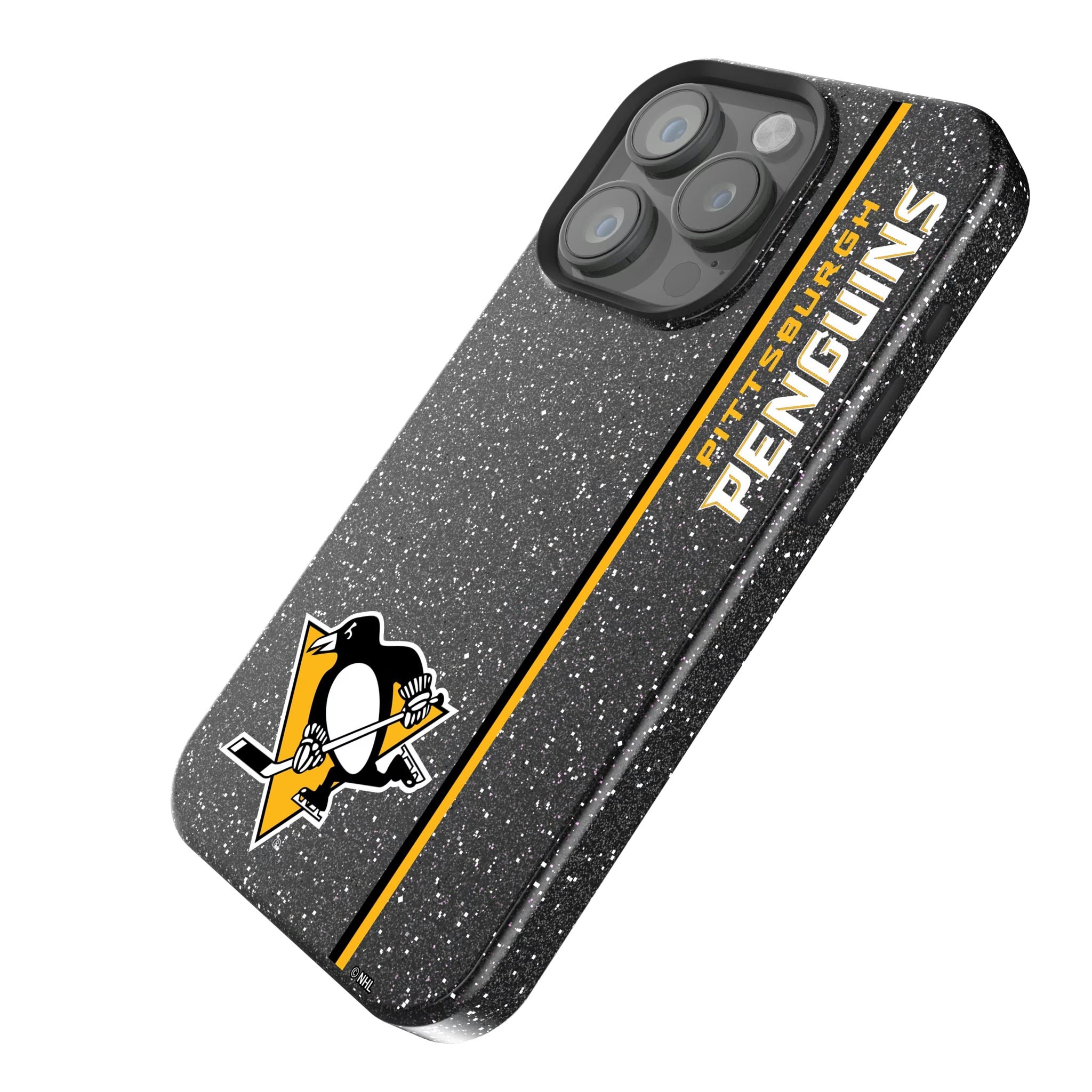 Pittsburgh Penguins Sidebar iPhone Bling Phone Case for Apple iPhone - Isometric View