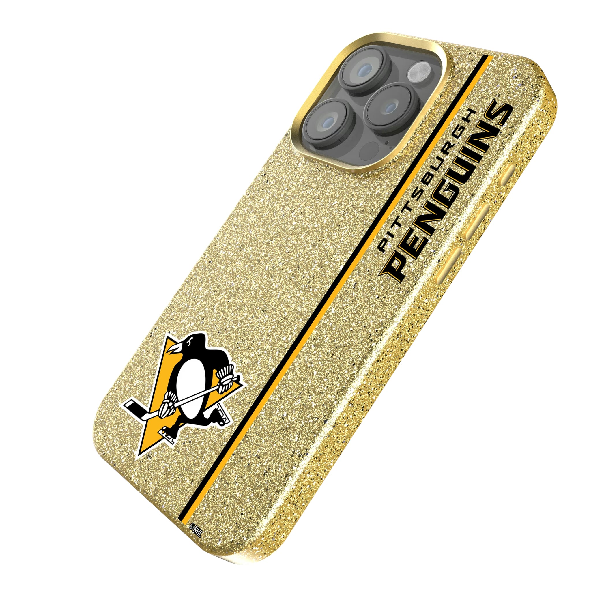 Pittsburgh Penguins Sidebar iPhone Bling Phone Case for Apple iPhone - Isometric View