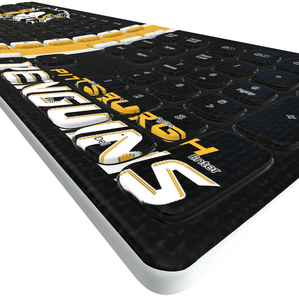 Pittsburgh Penguins Stripe KKB605 Curved Wireless Keyboard - Detail